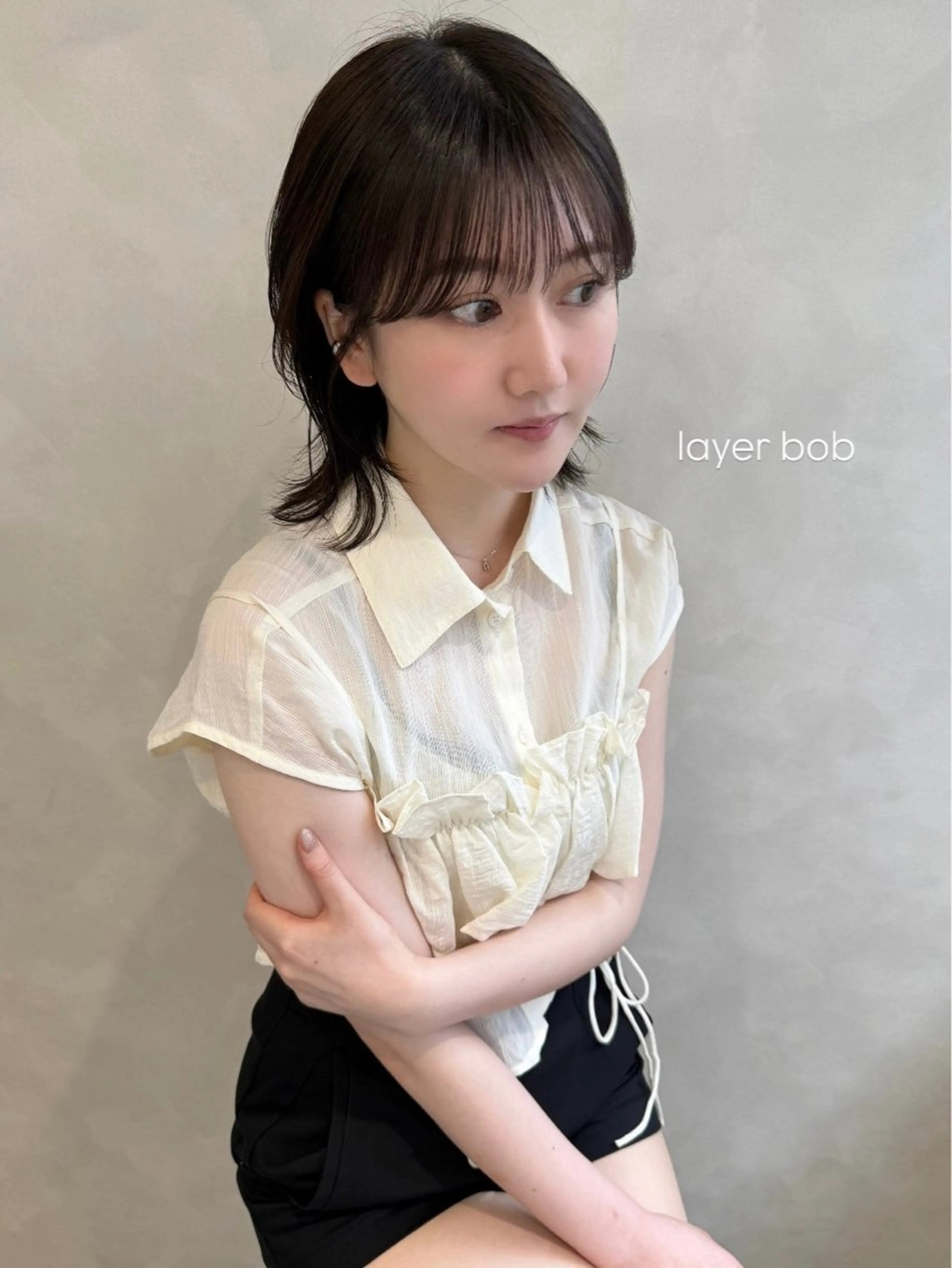 ショート TLUUS 梅田茶屋町店所属・むく。/顔周りカット /透明感カラーのヘアスタイル