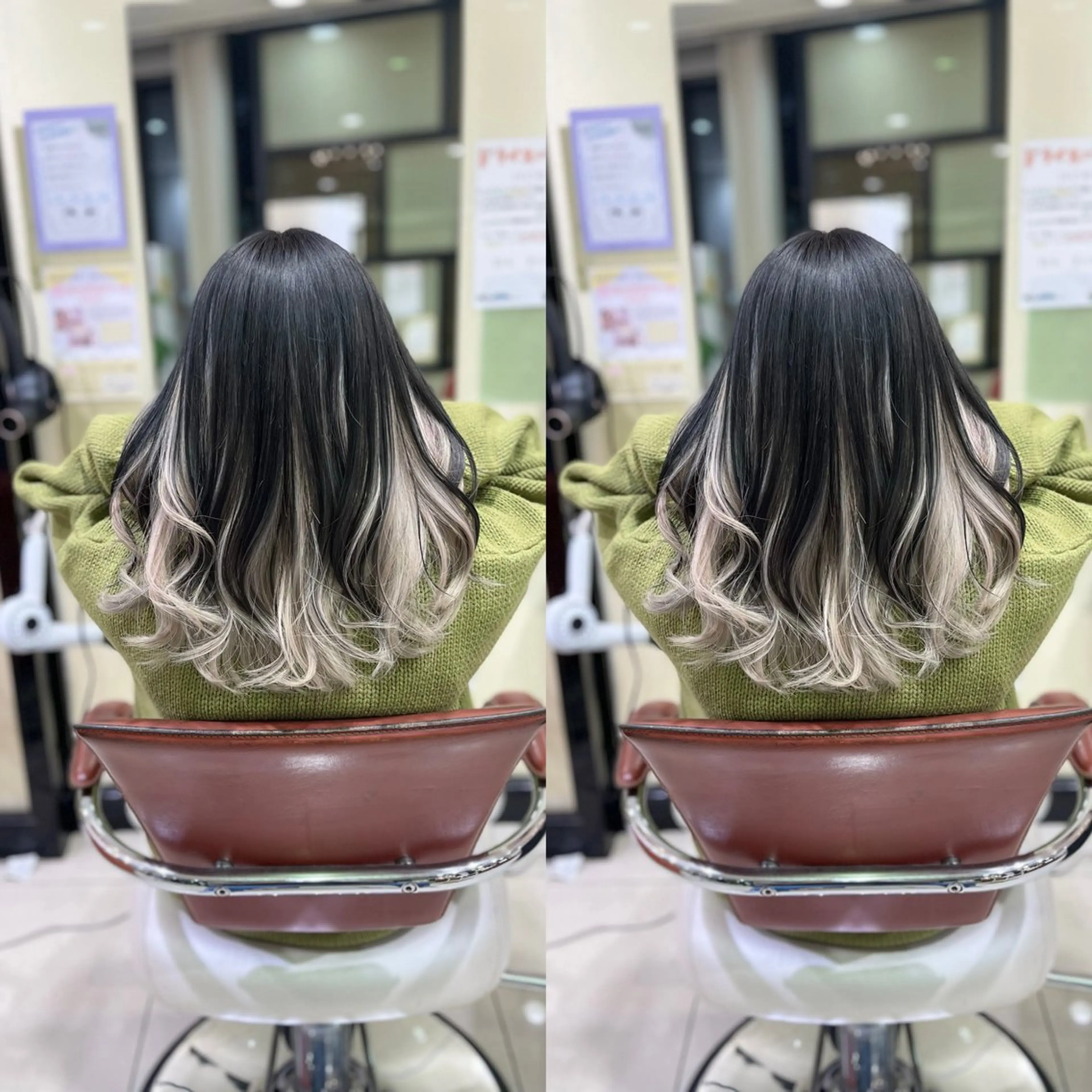 セミロング ヘアカラー トリートメント Y Uのヘアスタイル