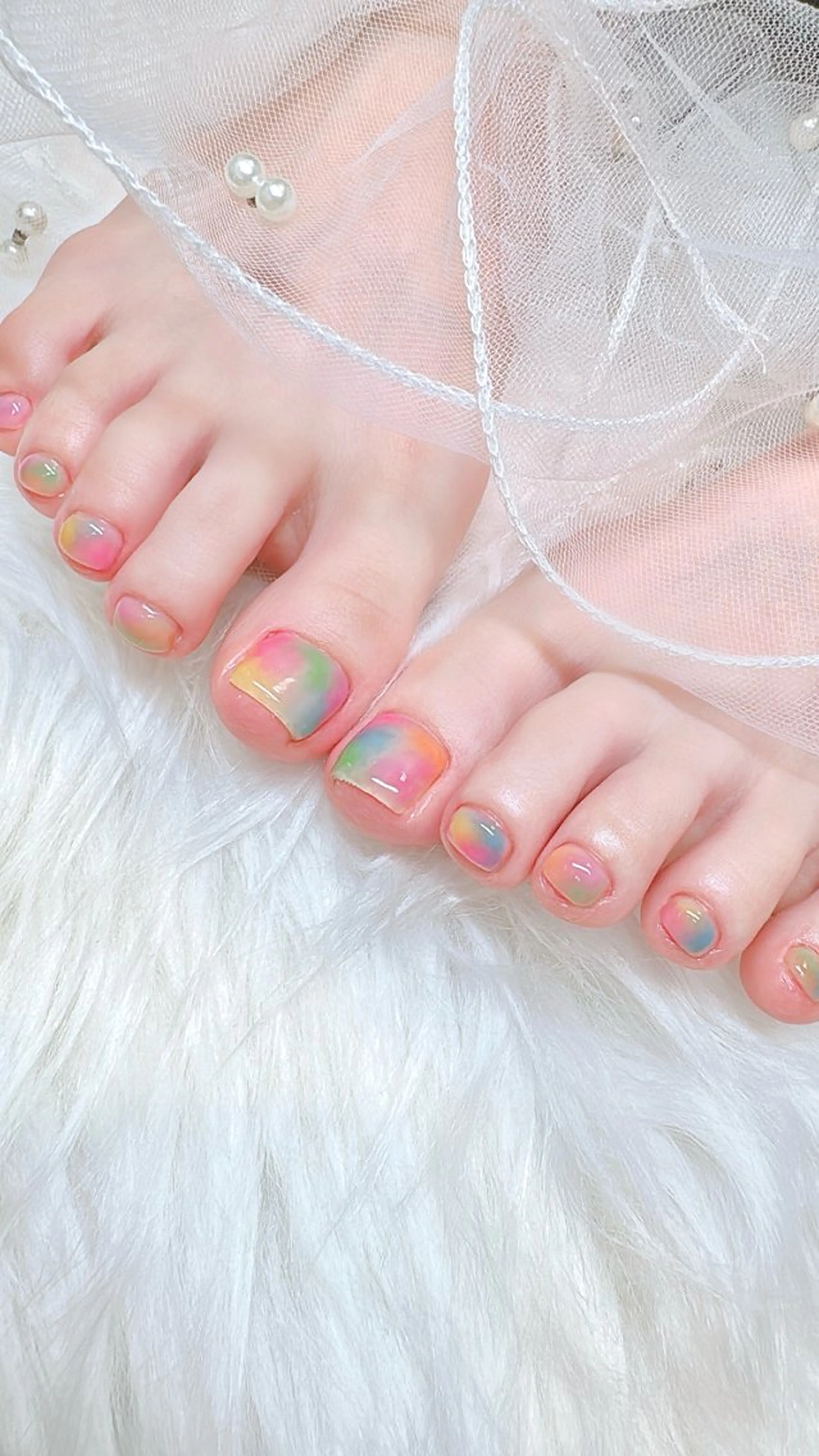 ❤︎オフ込、丁寧甘皮ケア付きなのでお爪が一回り大きく見えると定評有❣️フットジェル/アート・デザイン入れ放題❤︎の写真