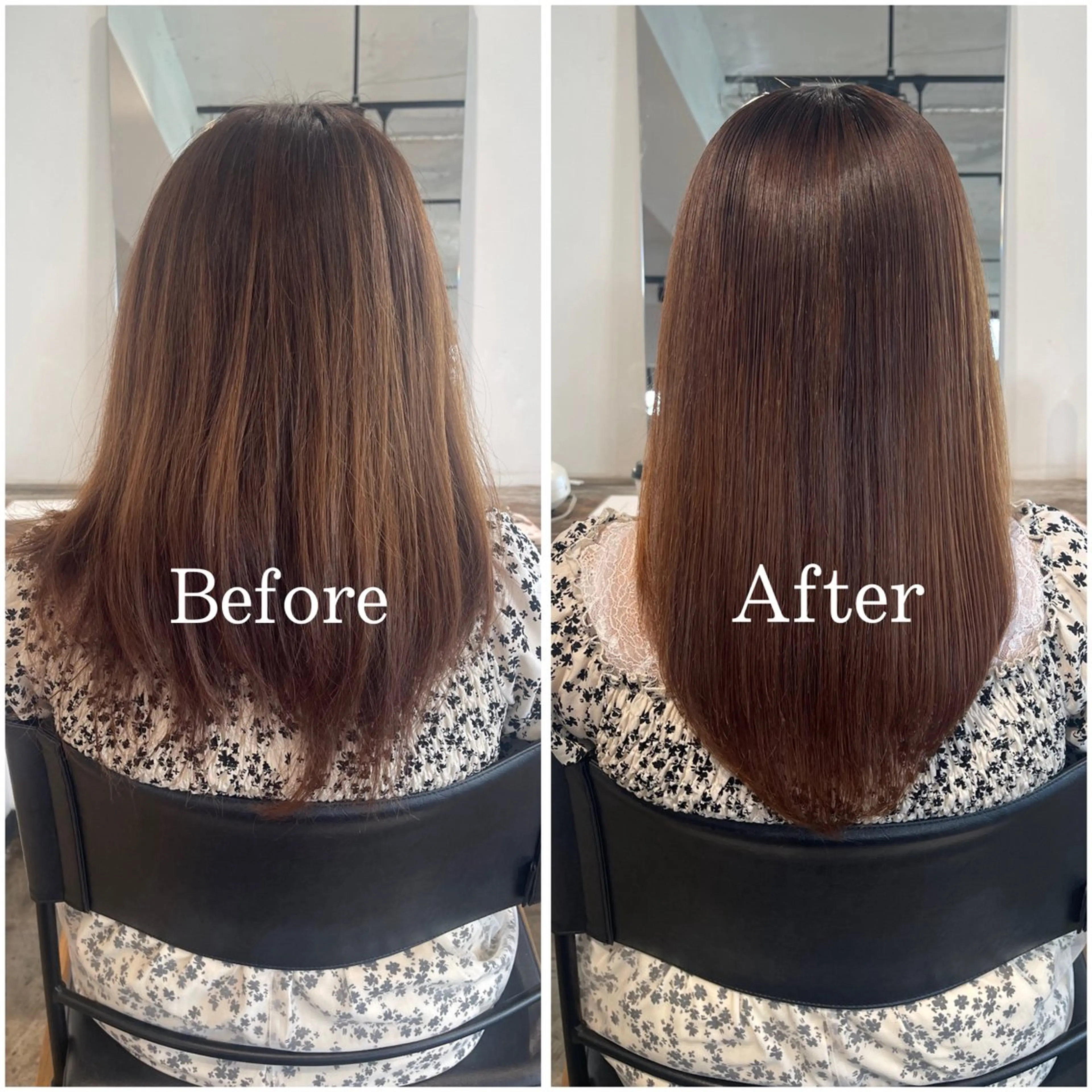 ロング パーマ 髪質改善 縮毛矯正 ストレートパーマ ムラ修正/ ハイトーン💖Riaのヘアスタイル