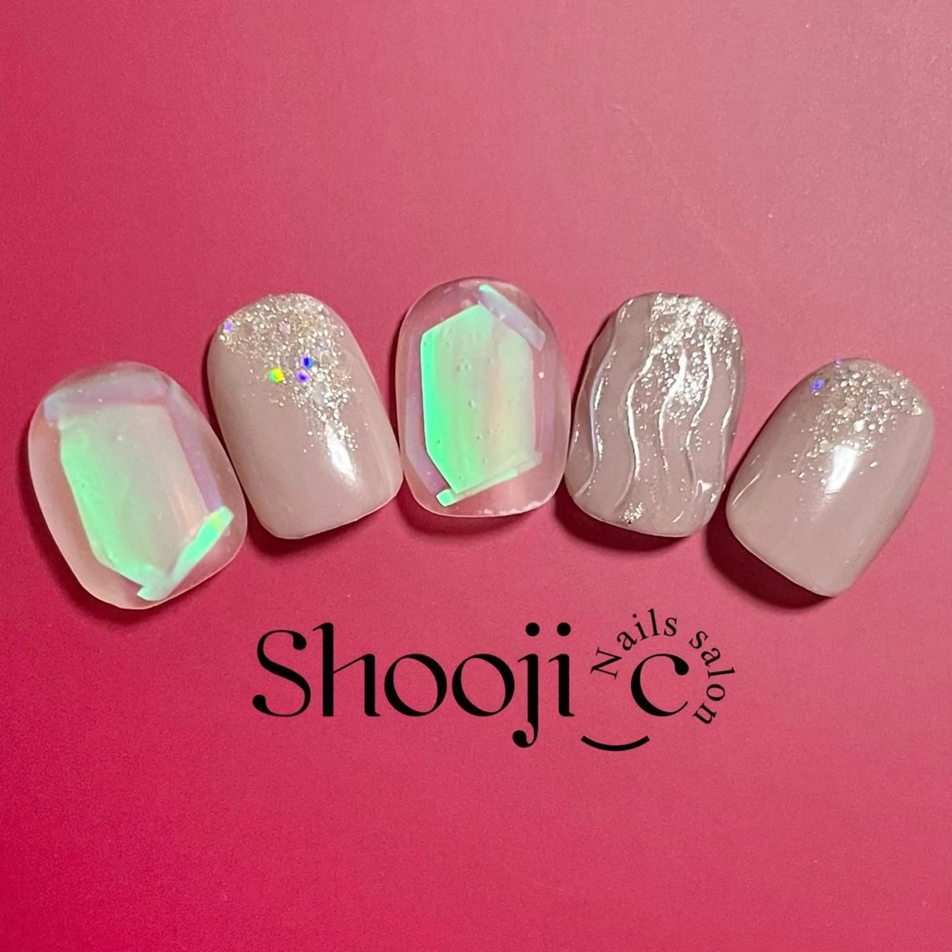 ネイル アートネイル ジェルネイル キラキラネイル ラメ(グリッター) マットネイル Shooji_c Nail salonのネイルデザイン