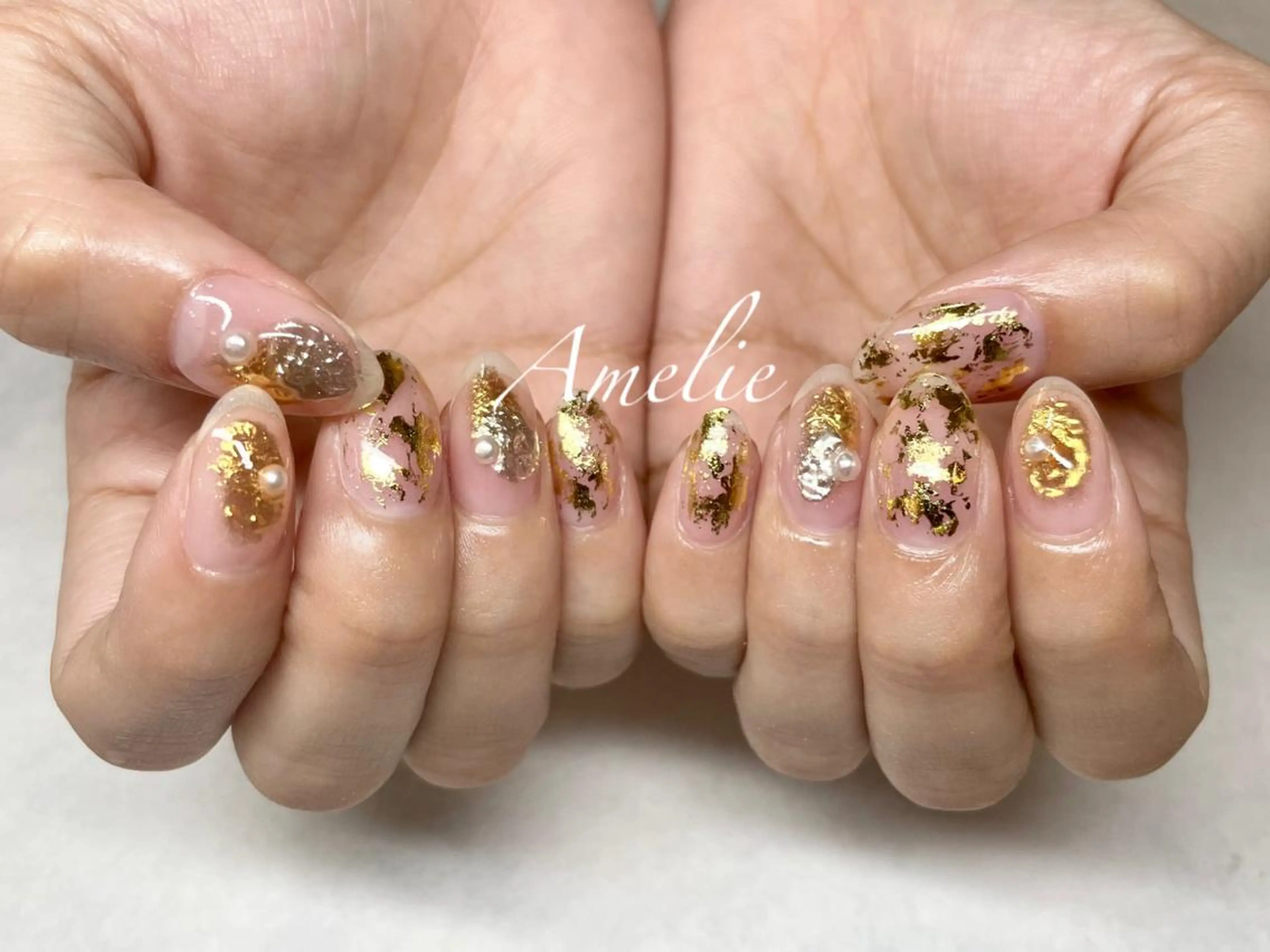 ネイル クリアネイル ジェルネイル 持ち込み パラジェル yo koのネイルデザイン