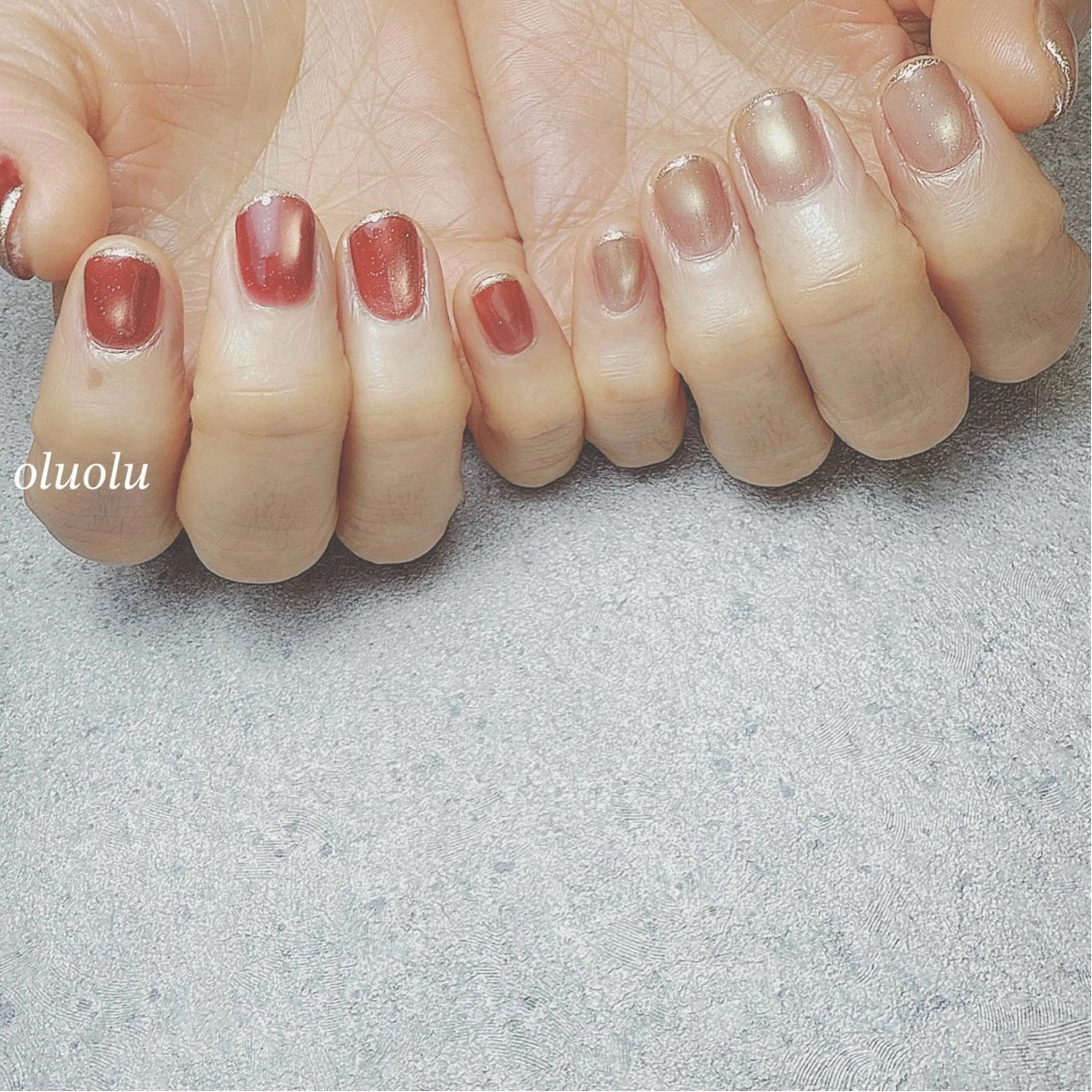 ネイル フラッシュネイル マグネットネイル ハンドネイル 大村 紬華のネイルデザイン