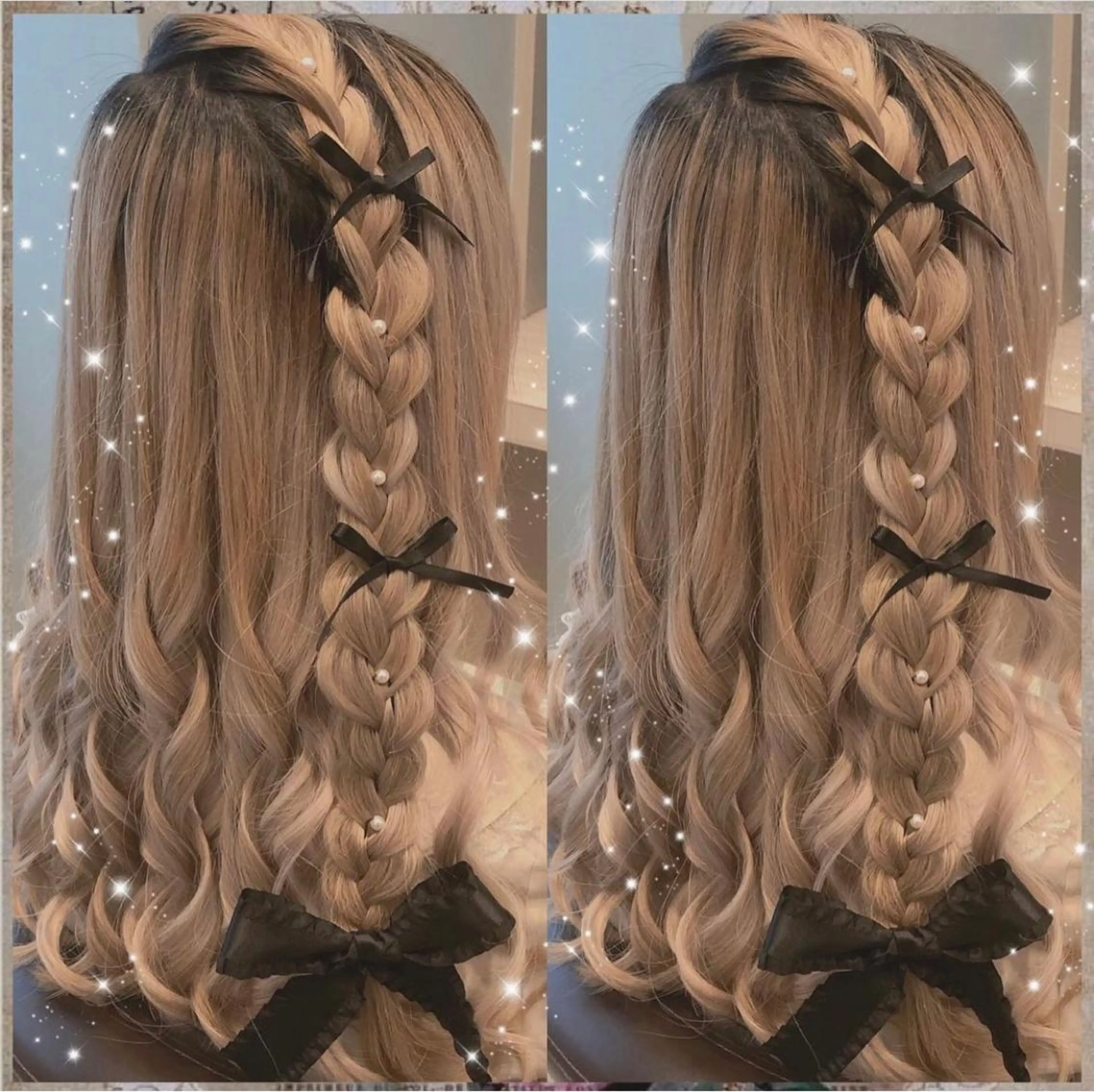 【平日】ヘアセット パールピン付き🐈‍⬛🖤の写真