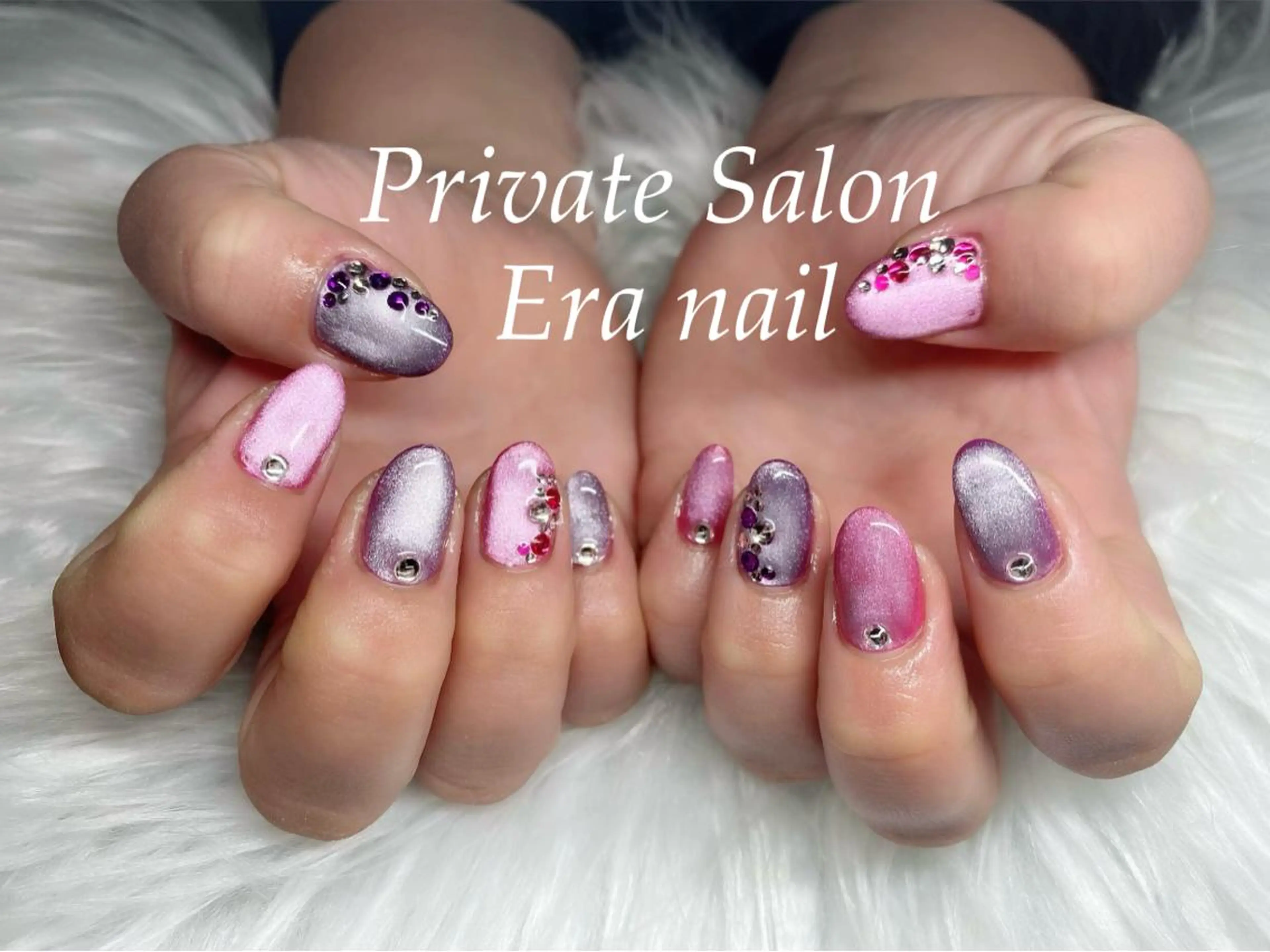 ネイル マグネットネイル マグネットワンカラー ワンカラーネイル ハンドネイル Era nailのネイルデザイン