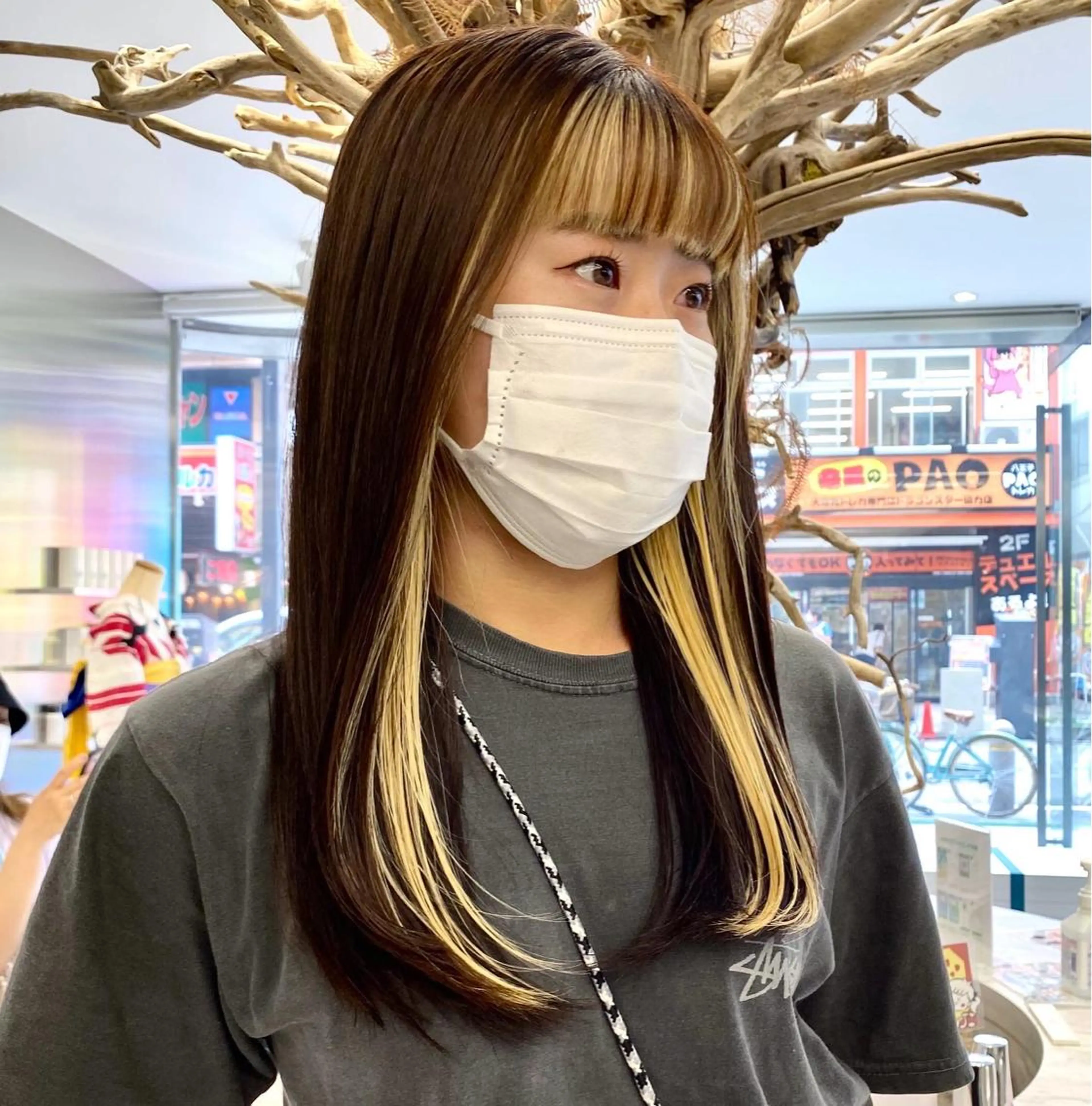 ロング カラー ブリーチ 抜きっぱなしブロンド インナーカラー otoha☆カラー/ レイヤー/八王子のヘアスタイル