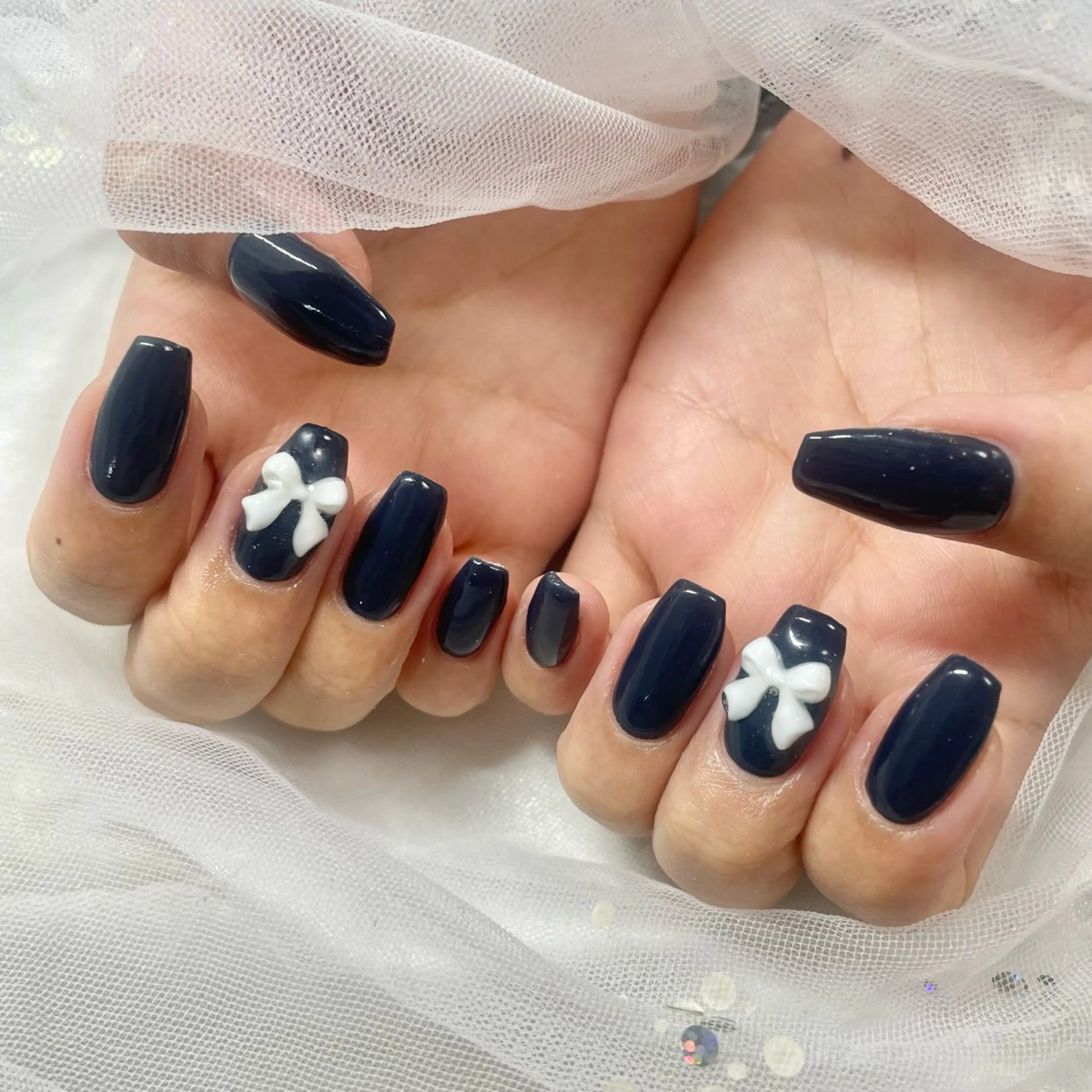 ネイル ネイビー ハンドネイル 🎀AYAKO 🎀中韓ネイルのネイルデザイン