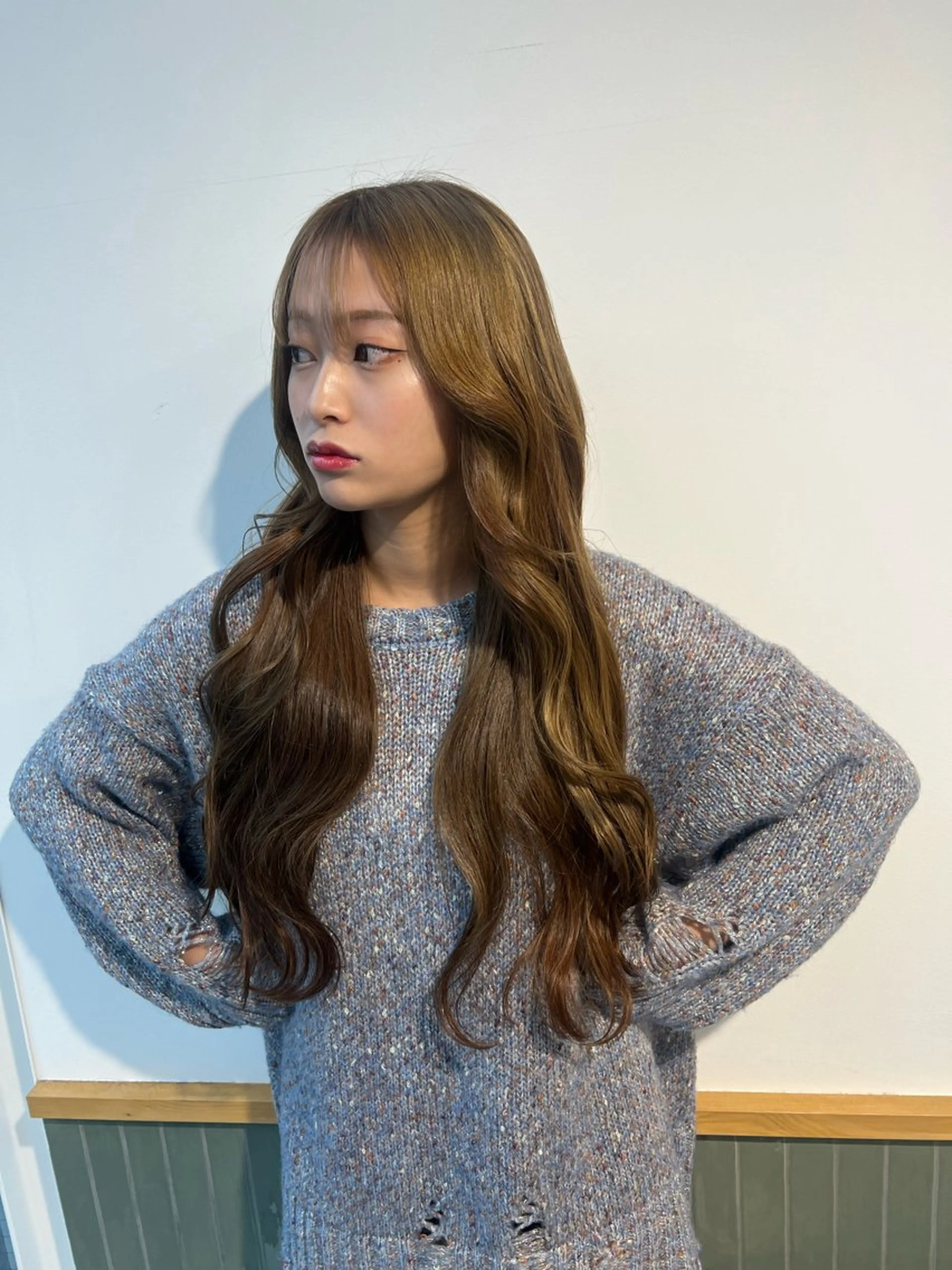 ロング カラー カット ヘアカラー トリートメント 赤みゼロ/透明感 カラー🌿KANTAのヘアスタイル