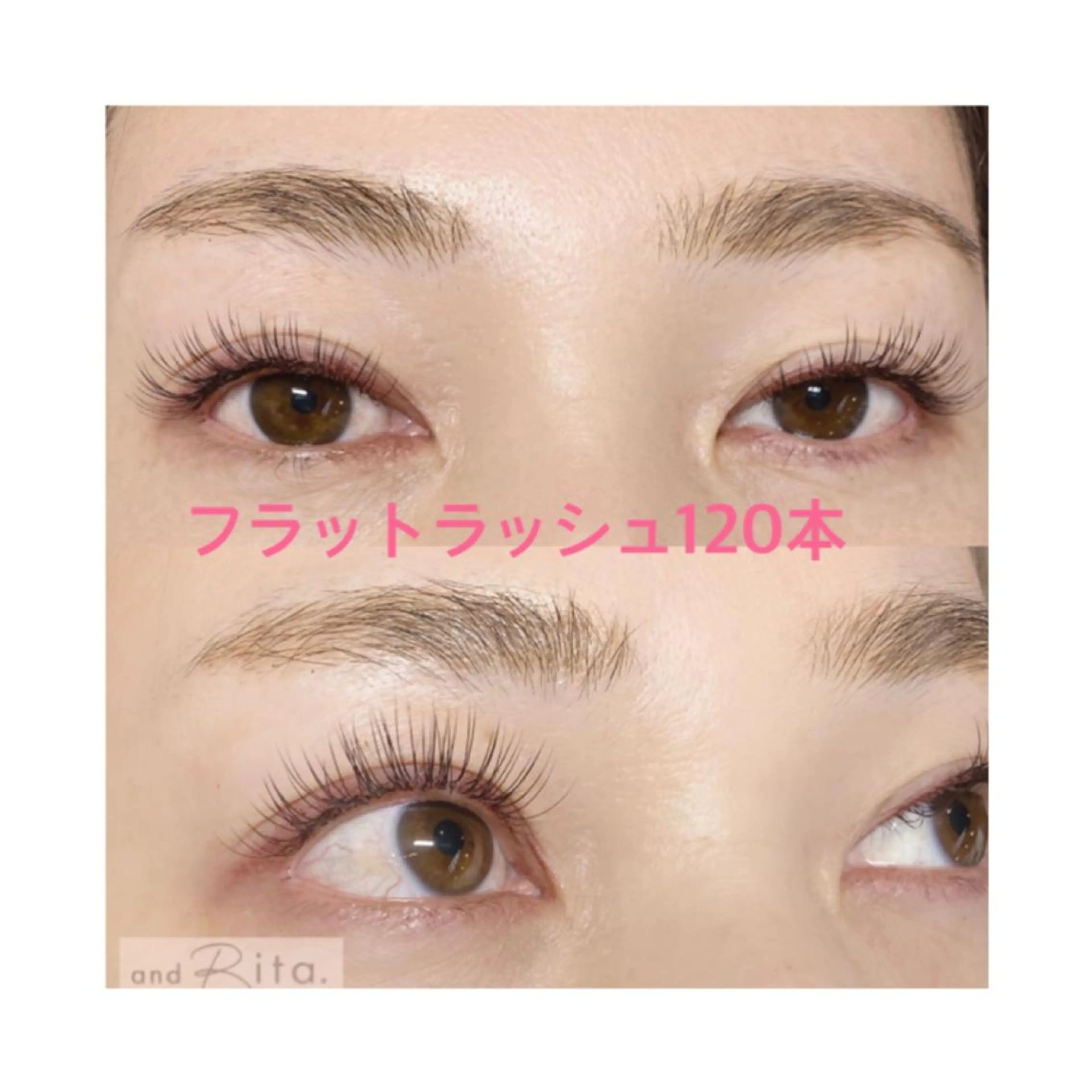 マツエク・マツパ フラットラッシュ Jカール 目尻長め and Rita 蒲生店所属・andRita蒲生店 kanouのマツエク・マツパデザイン