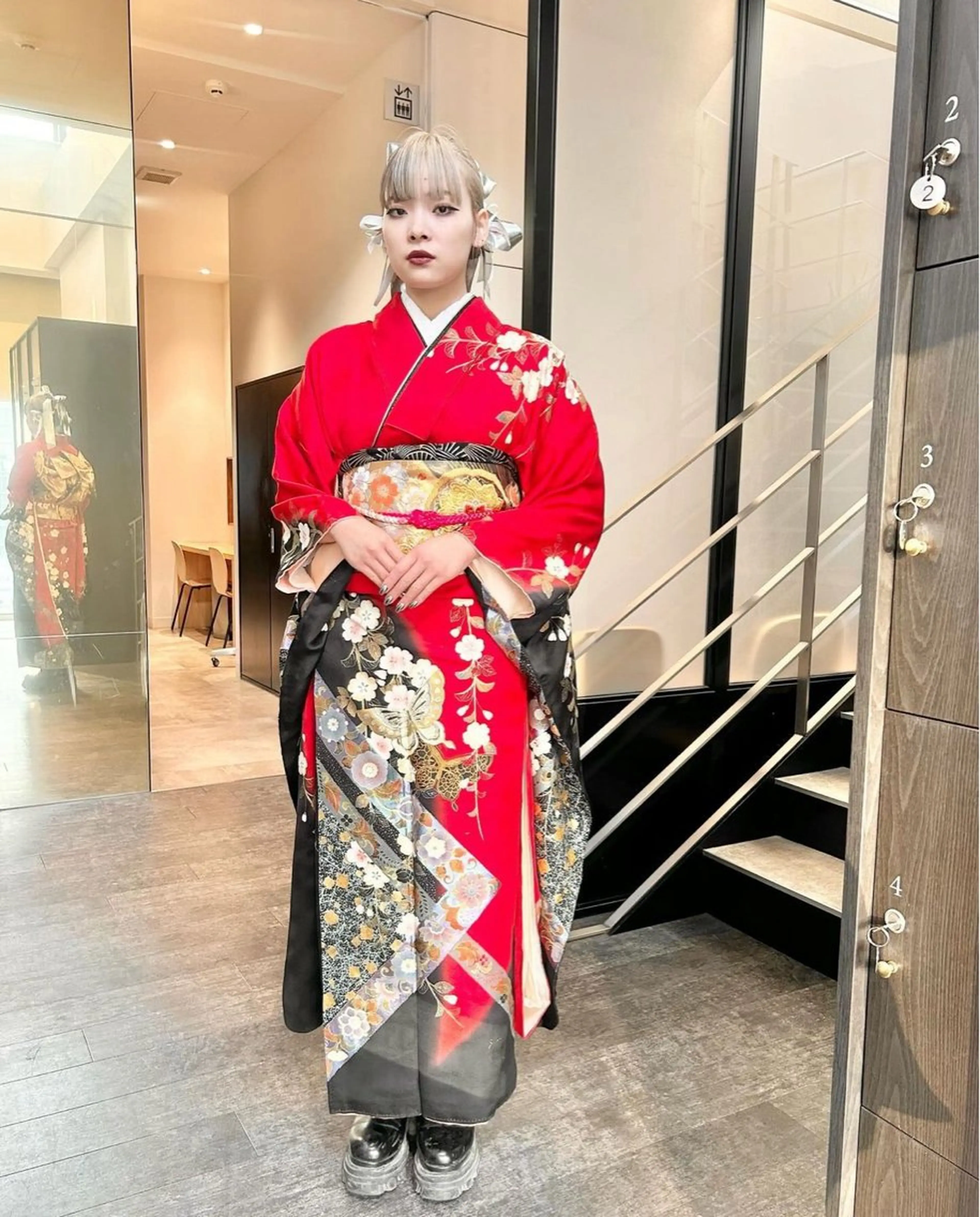 セミロング カラー パーマ ヘアアレンジ キッズ 成人式 子どものヘアアレンジ 着付け stylist 🌸 kana.のヘアスタイル