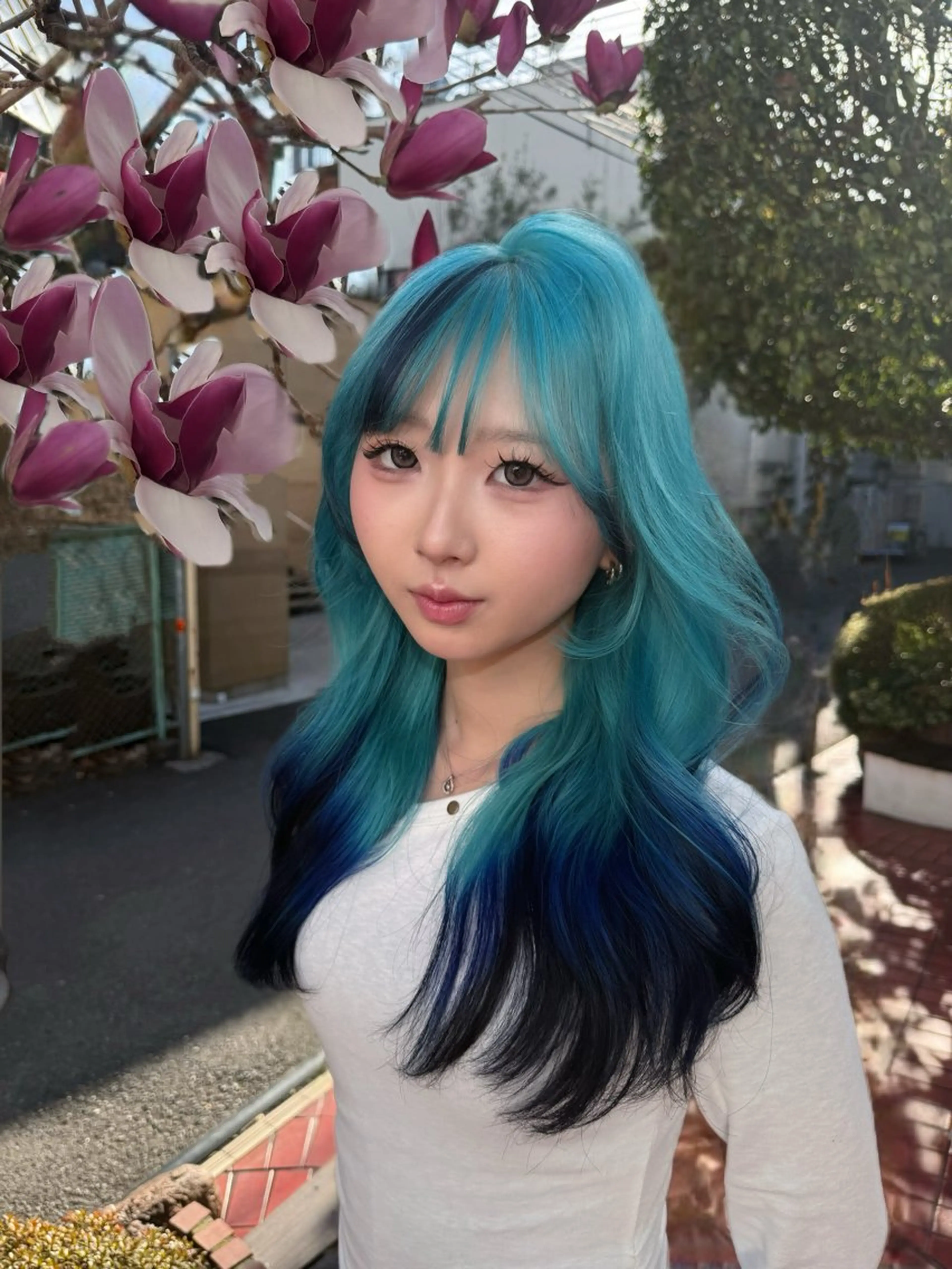 ロング カラー ヘアカラー トリートメント ヘアセット HARUNA/原宿/ デザイン/カットのヘアスタイル