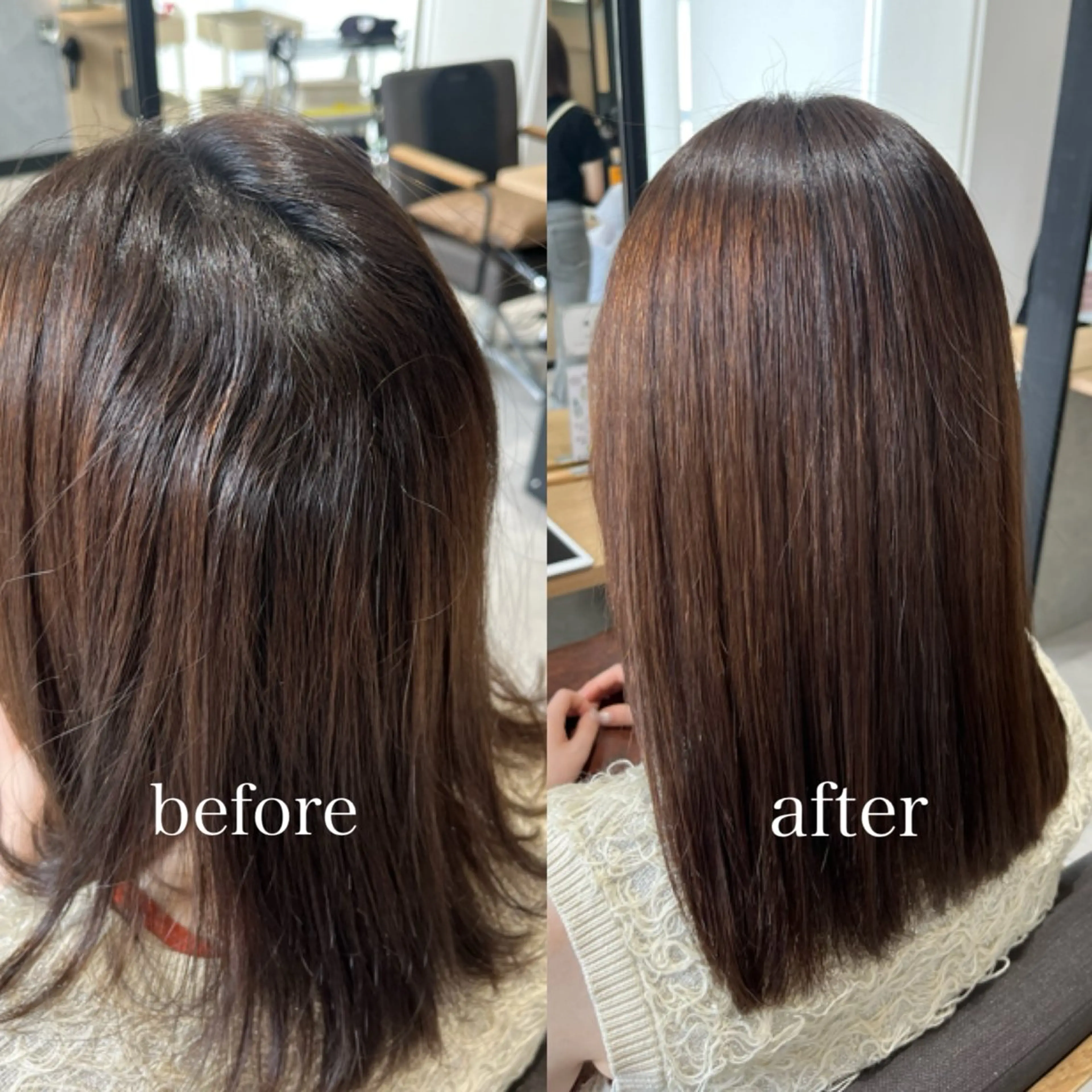 ミディアム 縮毛矯正 🎀 miki / レイヤーカット 🎀のヘアスタイル