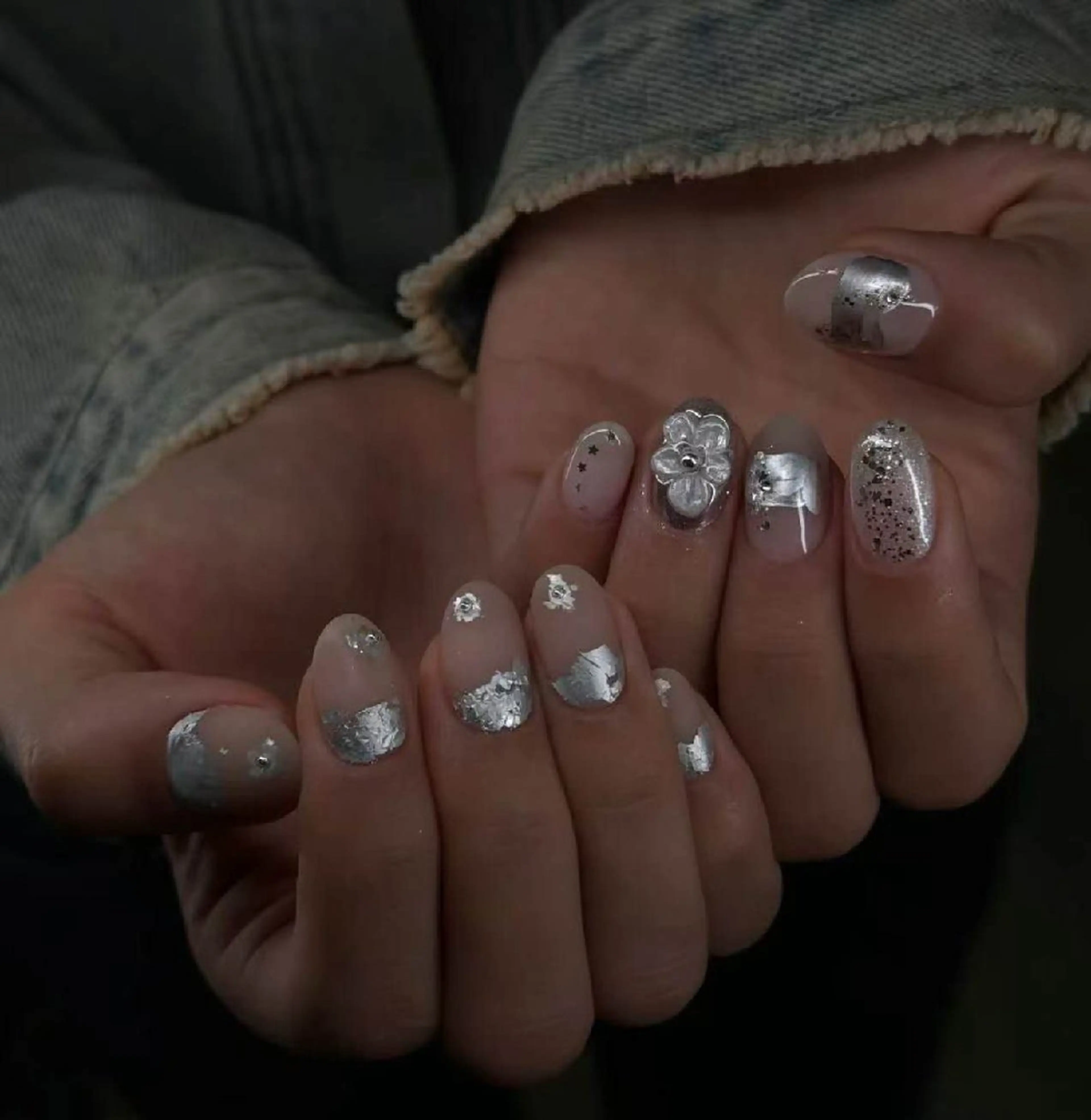 ネイル オーロラネイル フラワーネイル フットネイル フレンチネイル ジェルネイル ハンドネイル Oomiya 服部のネイルデザイン