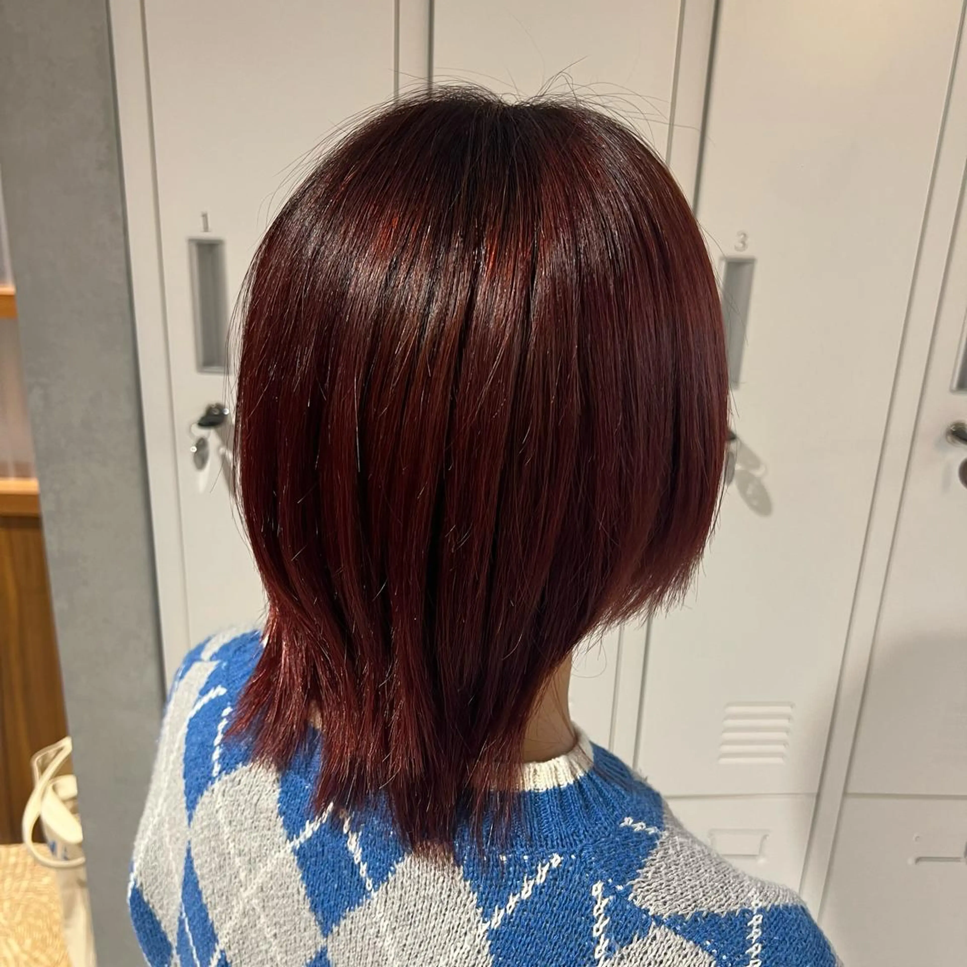 カラー レッドカラー 🎀 夏秋🎀のヘアスタイル