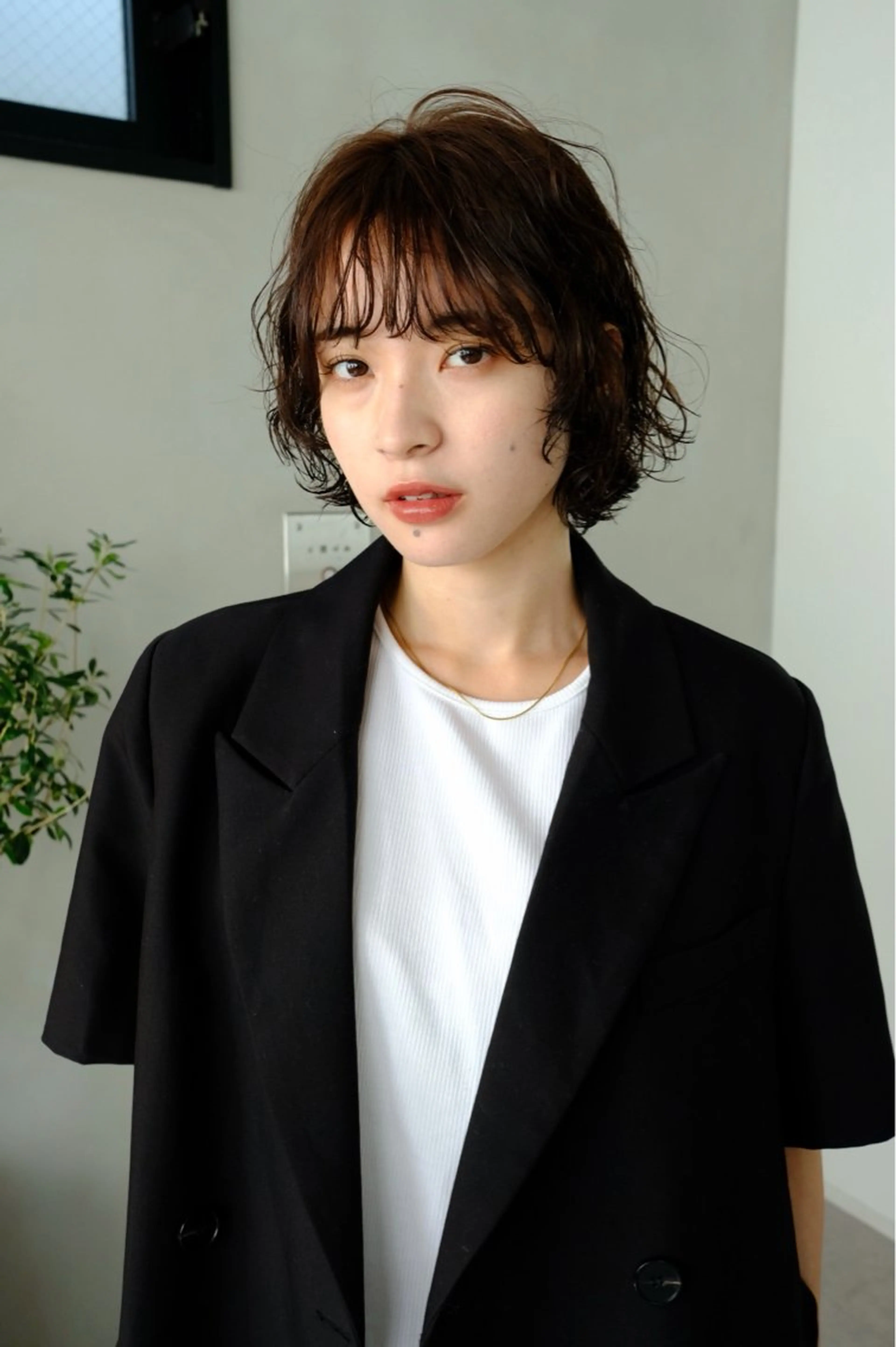 ミディアム カット パーマ 透明感カラー/似合わ せカット/大島実加永のヘアスタイル