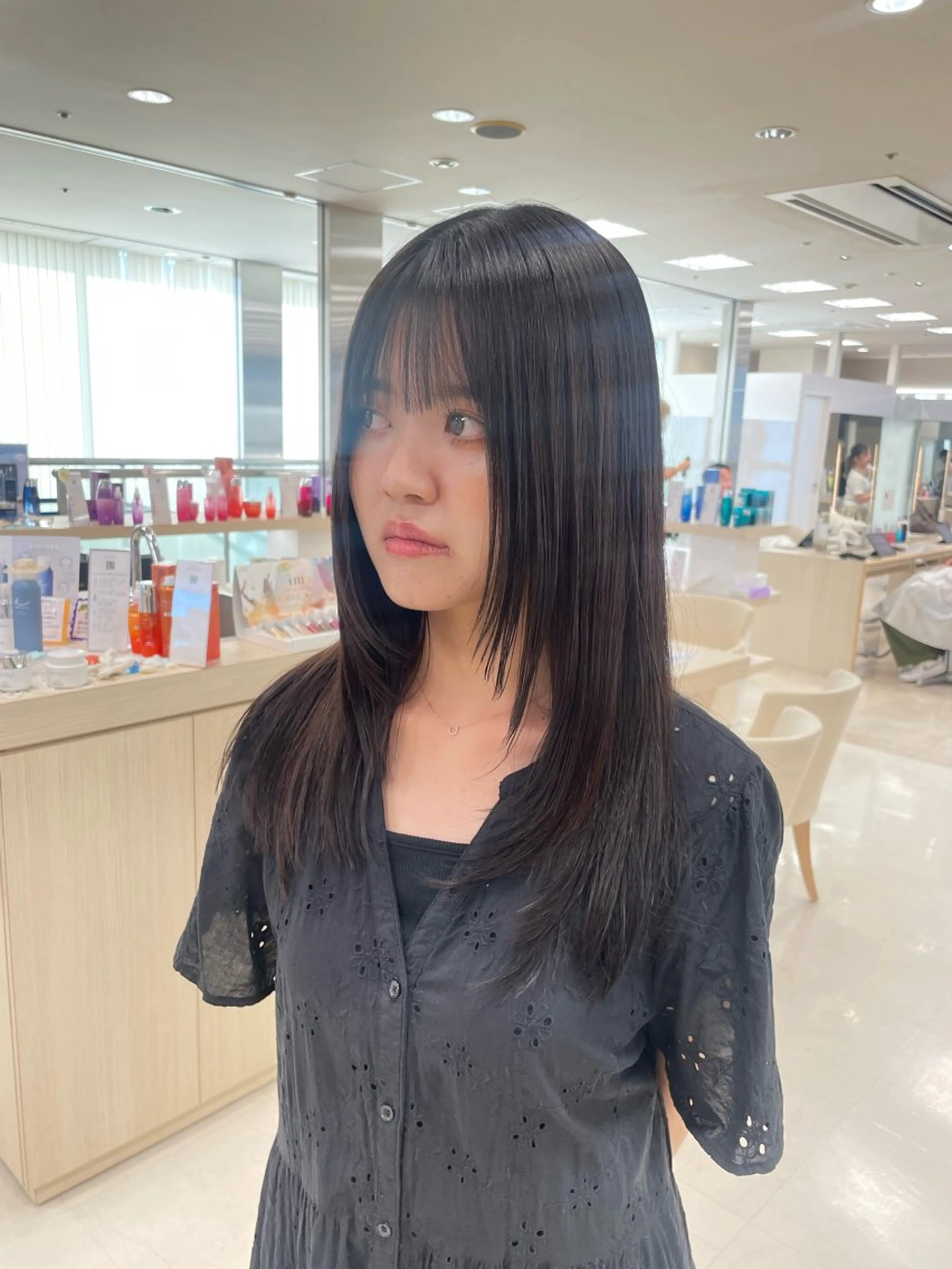 ロング シャドウパーマ／骨格 矯正カット　トモキのヘアスタイル