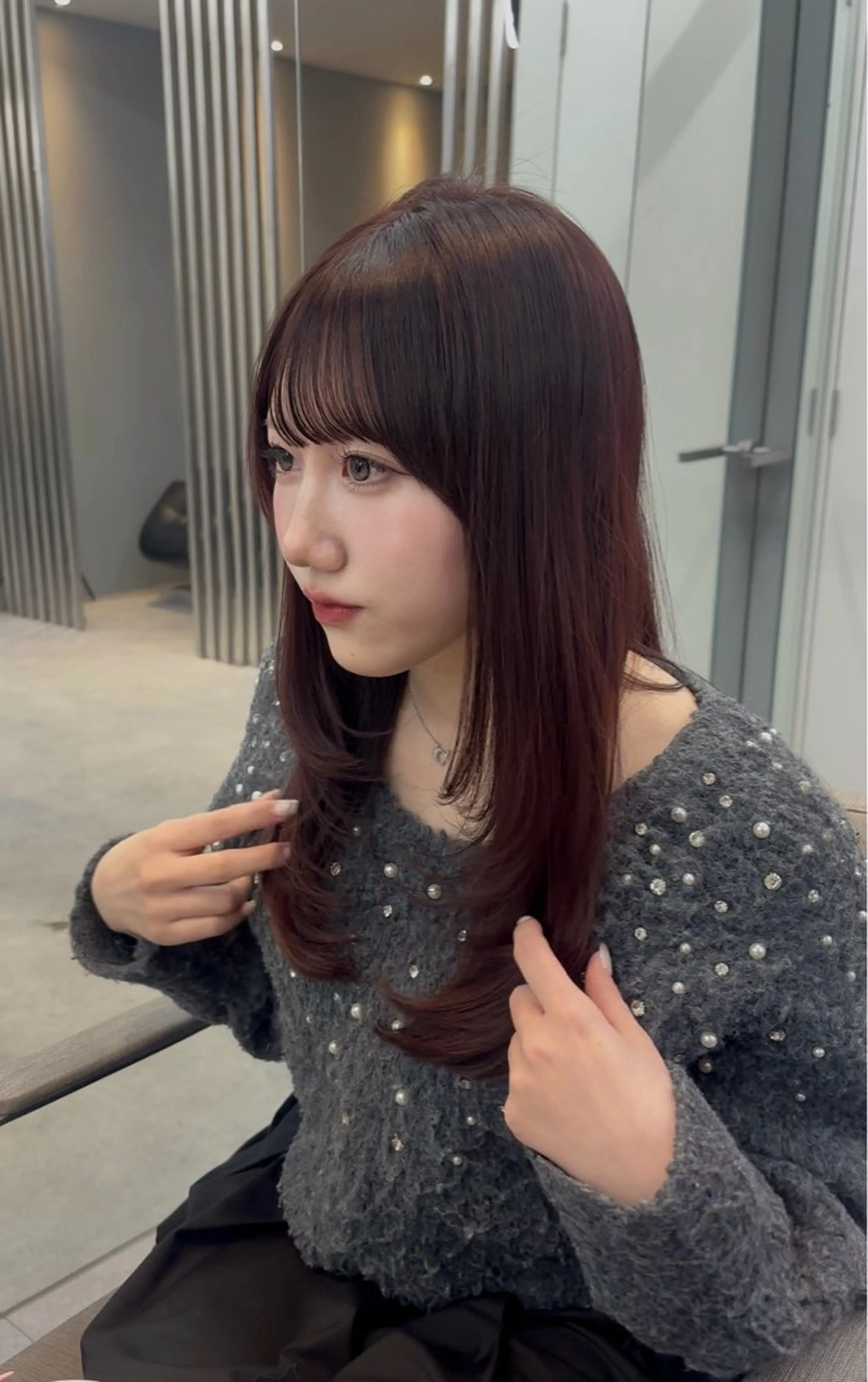 ロング レイヤーカット カット ヘアカラー 透明感/韓国ヘア/ miyu 🎀のヘアスタイル