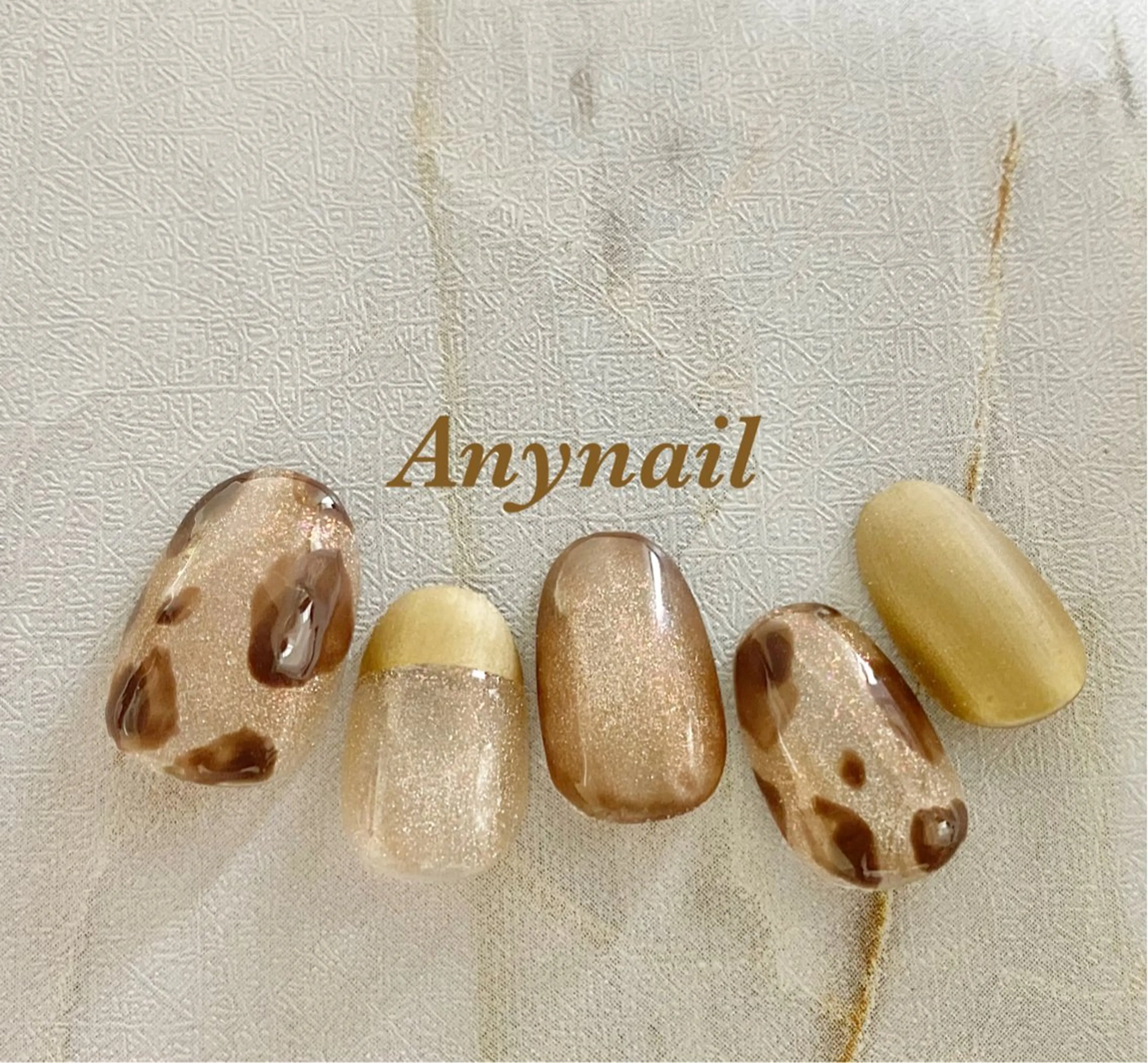 ネイル ブルー ブラウン グラデーション マグネットネイル マットネイル ハンドネイル 岩澤 恵子のネイルデザイン