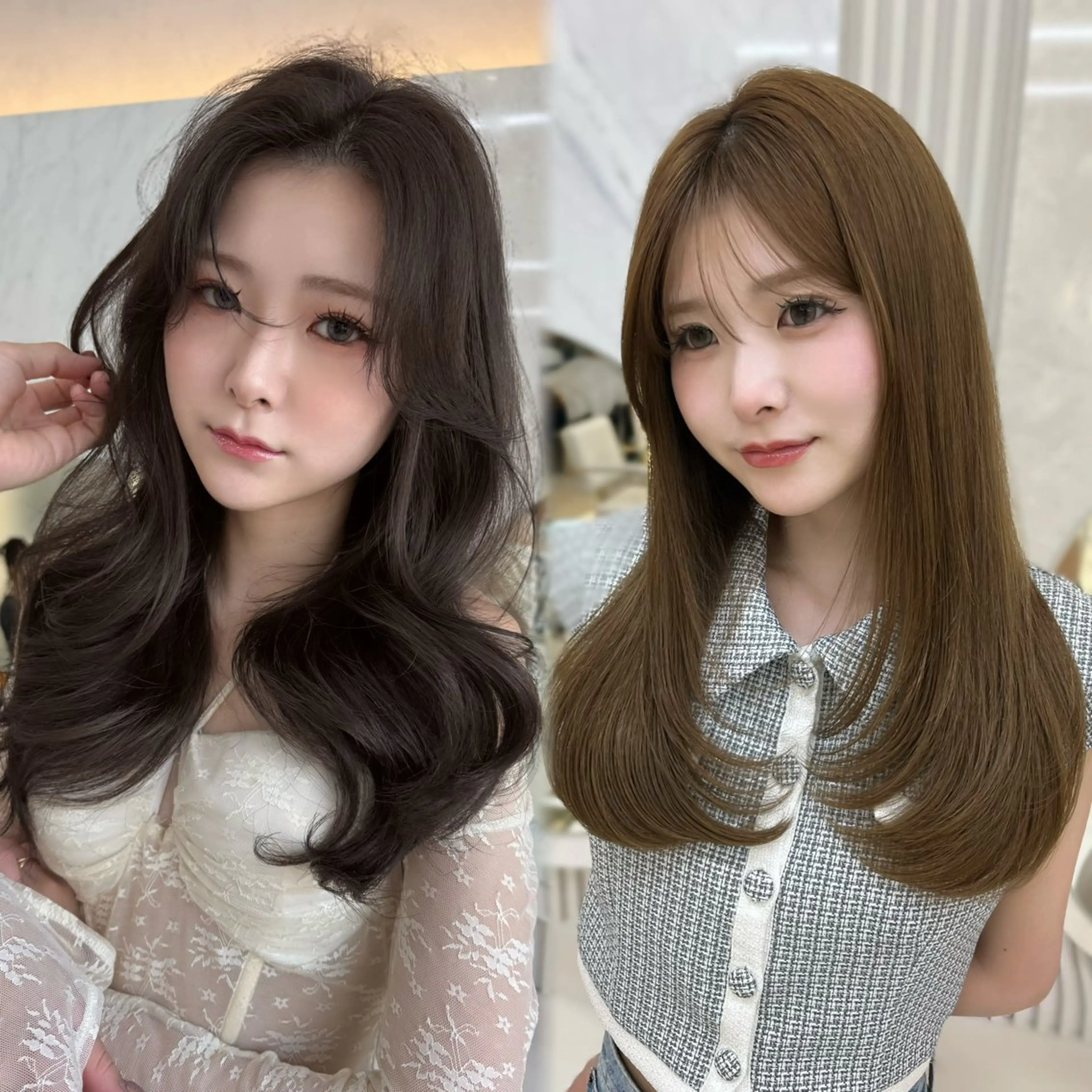 ロング 似合わせレイヤー/ 透明感カラーのヘアスタイル