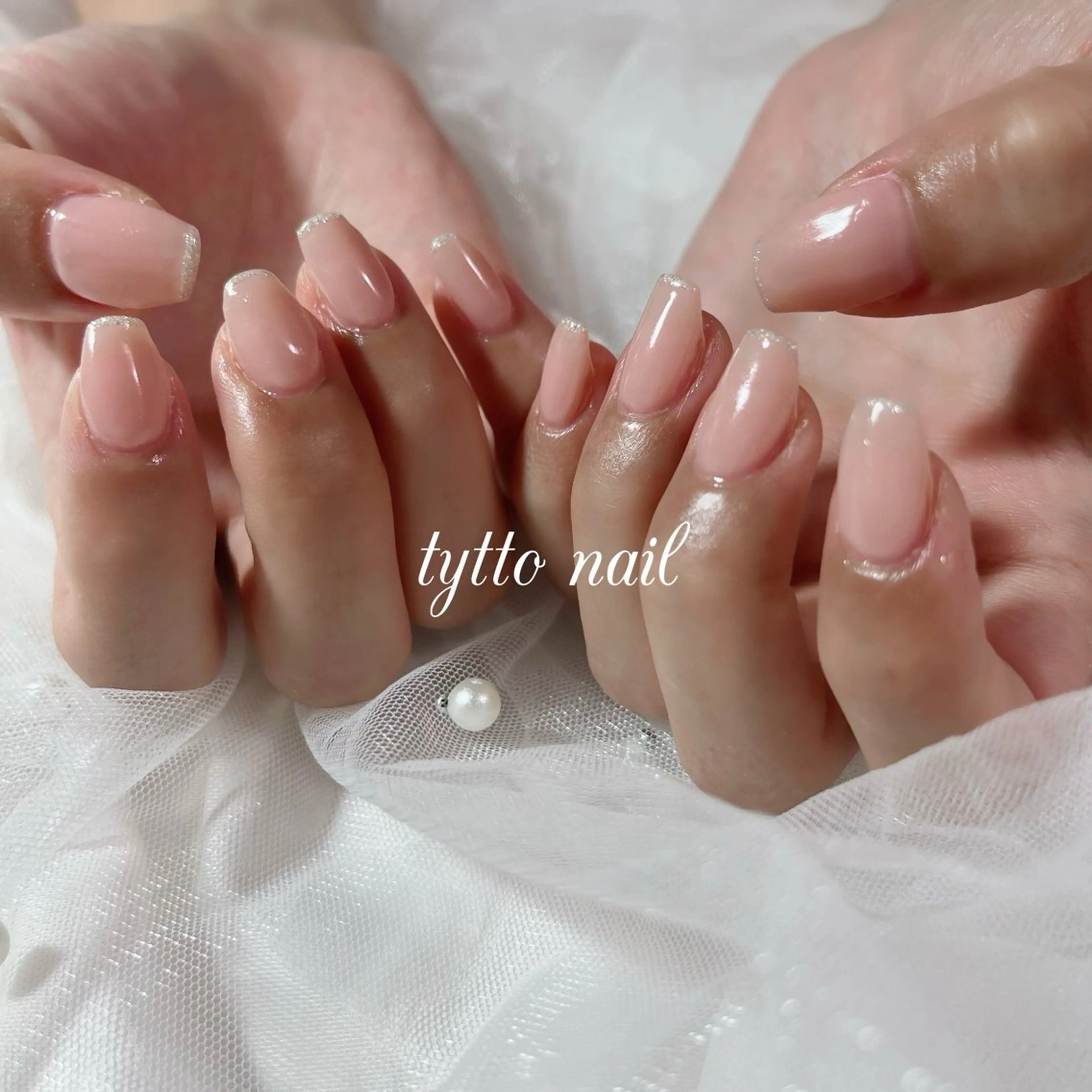 ネイル アートネイル フレンチネイル キラキラネイル 韓国ネイル ラメ(グリッター) ハンドネイル tytto nail ❤︎‪‪eri‪‪のネイルデザイン