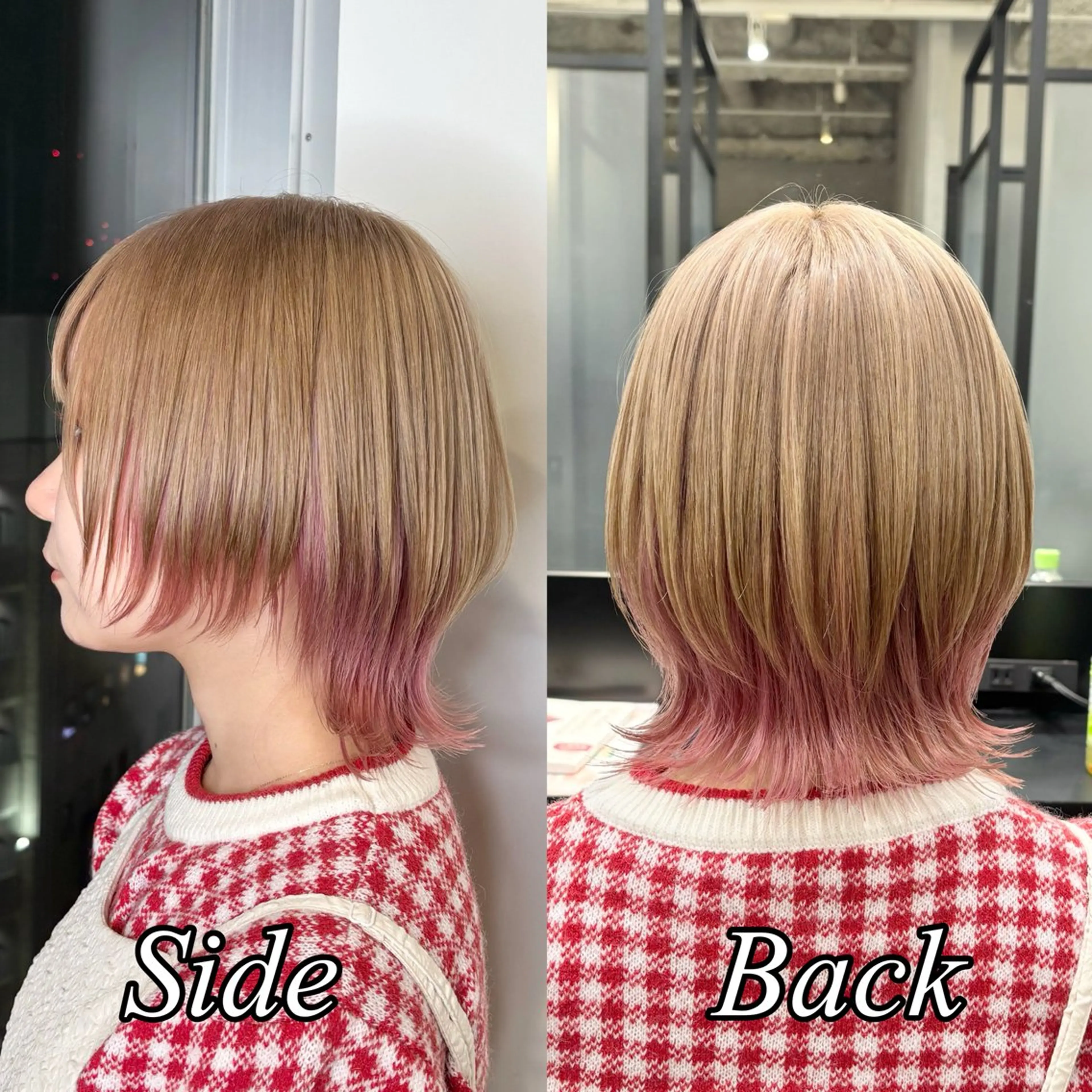 ショート カラー ヘアアレンジ ベージュカラー ミルクティーベージュ ピンクカラー カット ヘアカラー トリートメント ｲﾝﾅｰｶﾗｰ屋さん 🫧伊藤拓実のヘアスタイル