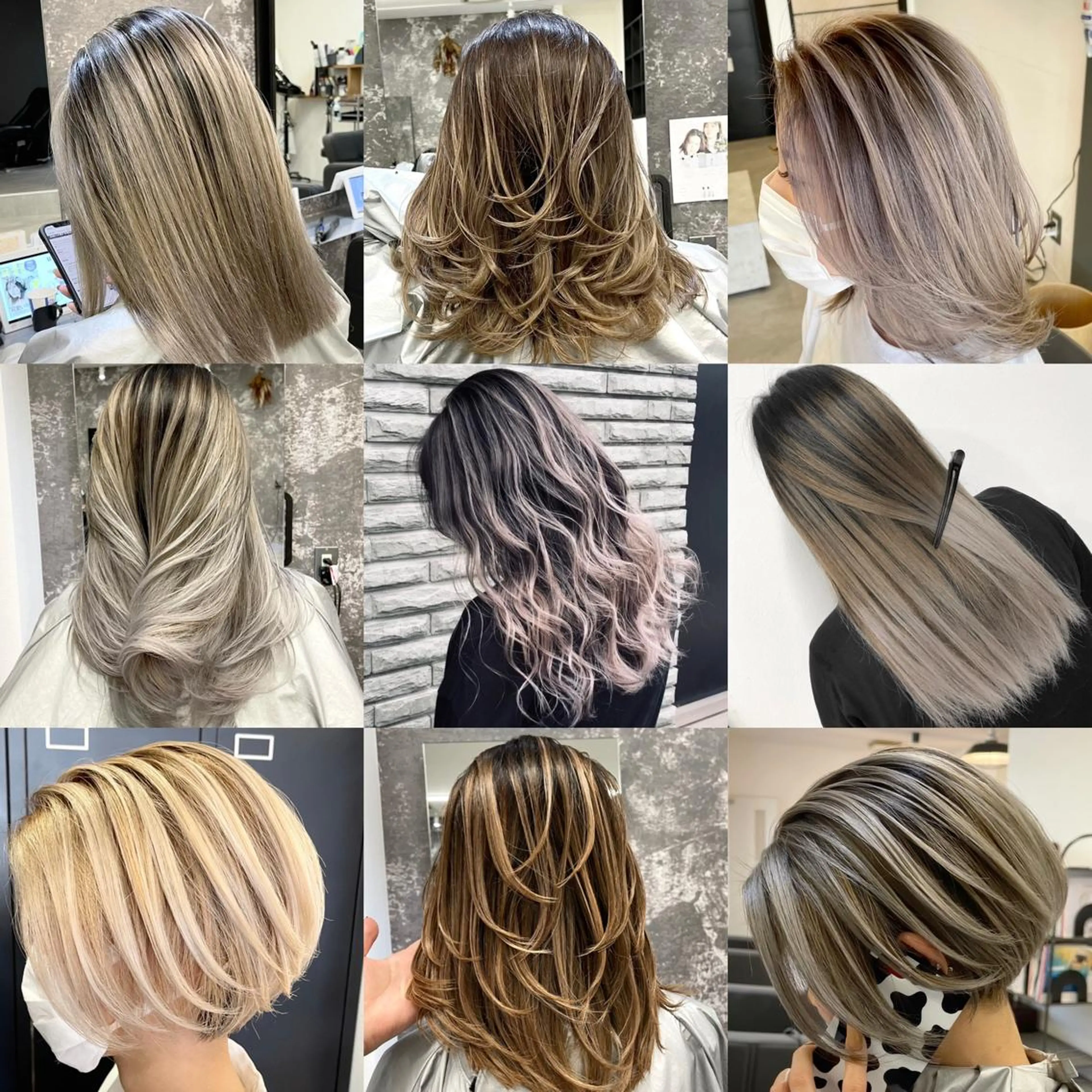 ミディアム カラー ヘアアレンジ バレイヤージュ デザインカラー ハイライトカラー 外国人風カラー ハイライト カット ヘアカラー トリートメント アンドウ ユウ/ レイヤーカット/韓国のヘアスタイル