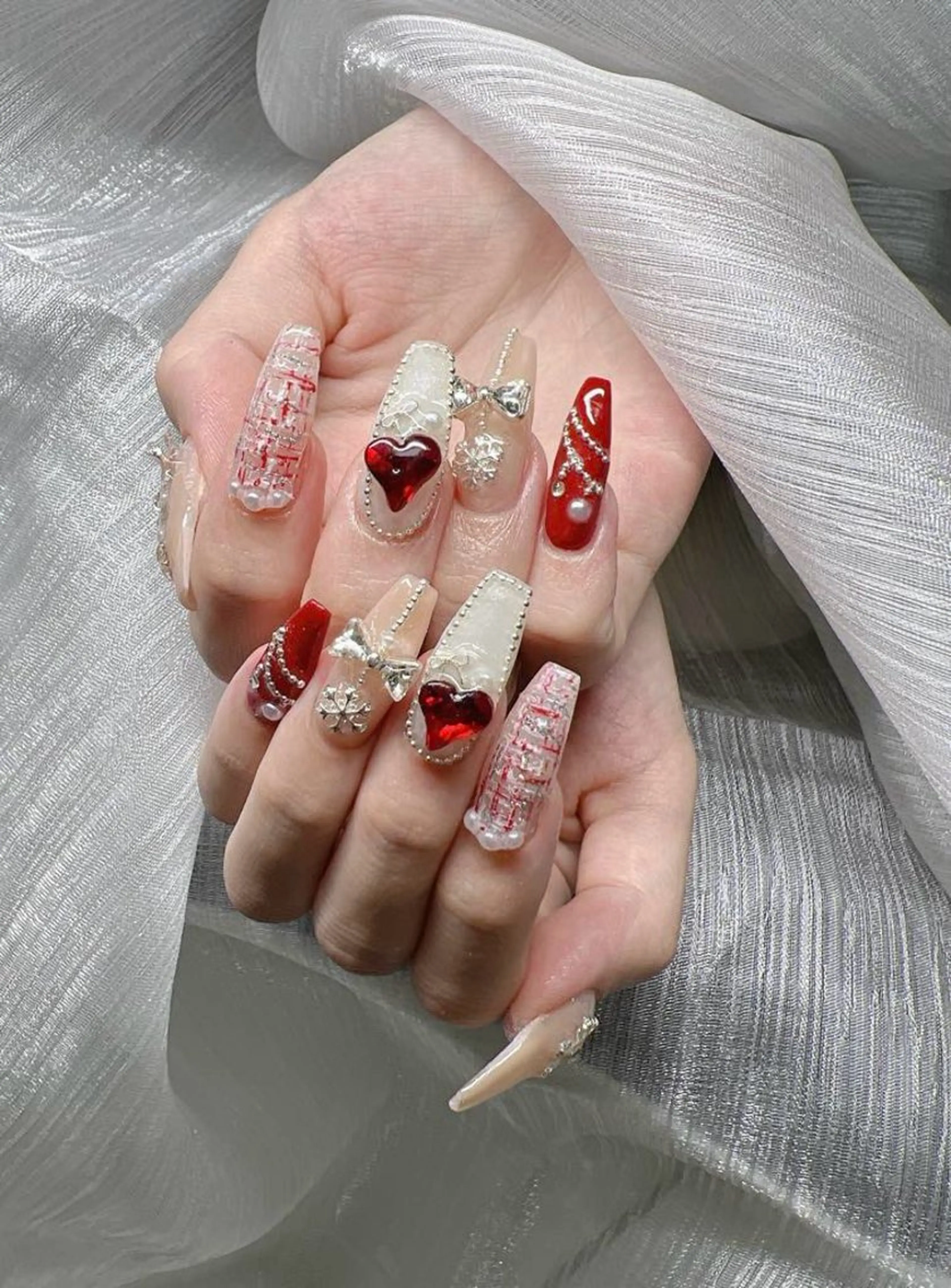 ネイル 長さ出し グラデーション キラキラネイル マグネットネイル ミラーネイル Lee Nails チップ長さだし専門店のネイルデザイン