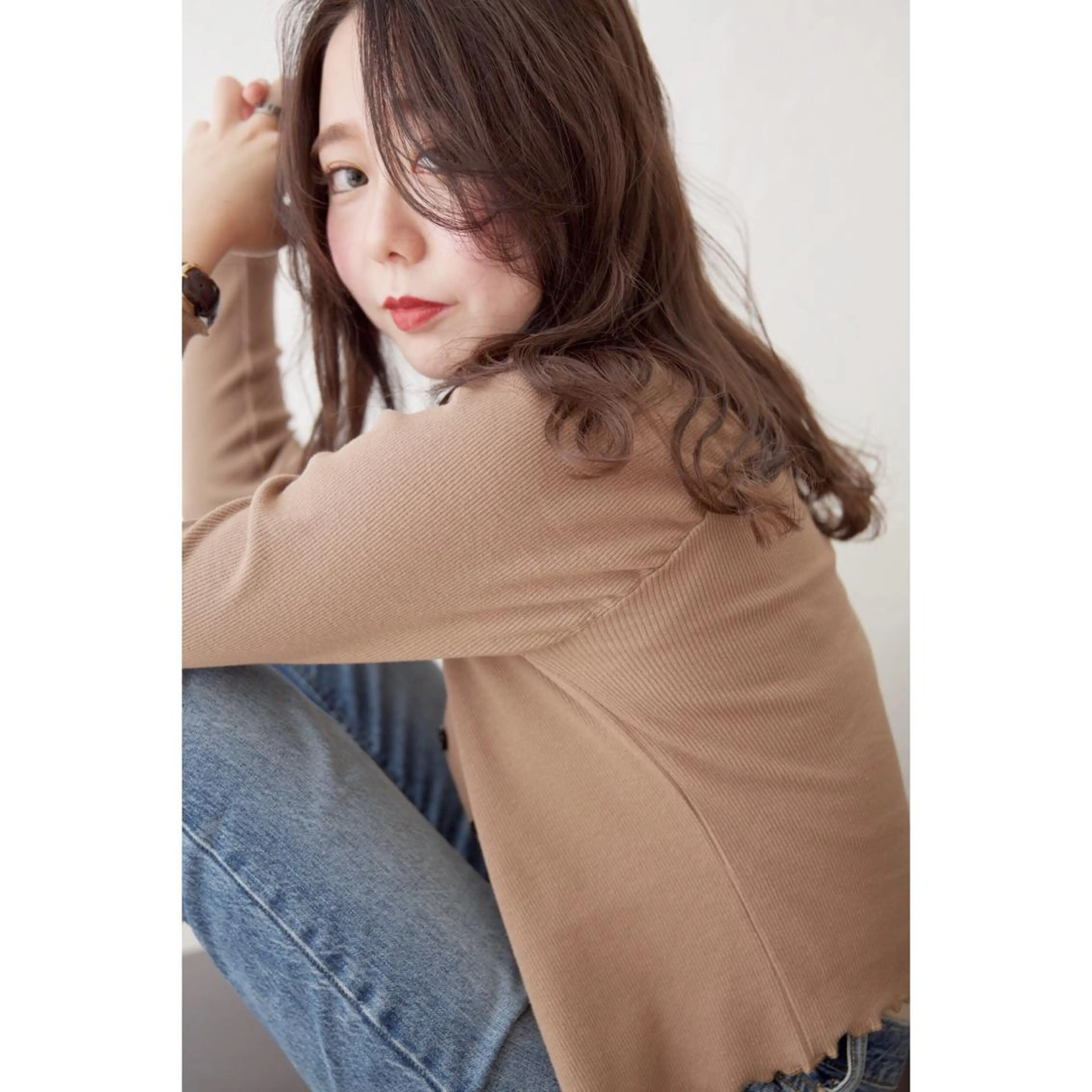 セミロング カラー カット ヘアカラー fio マナミのヘアスタイル