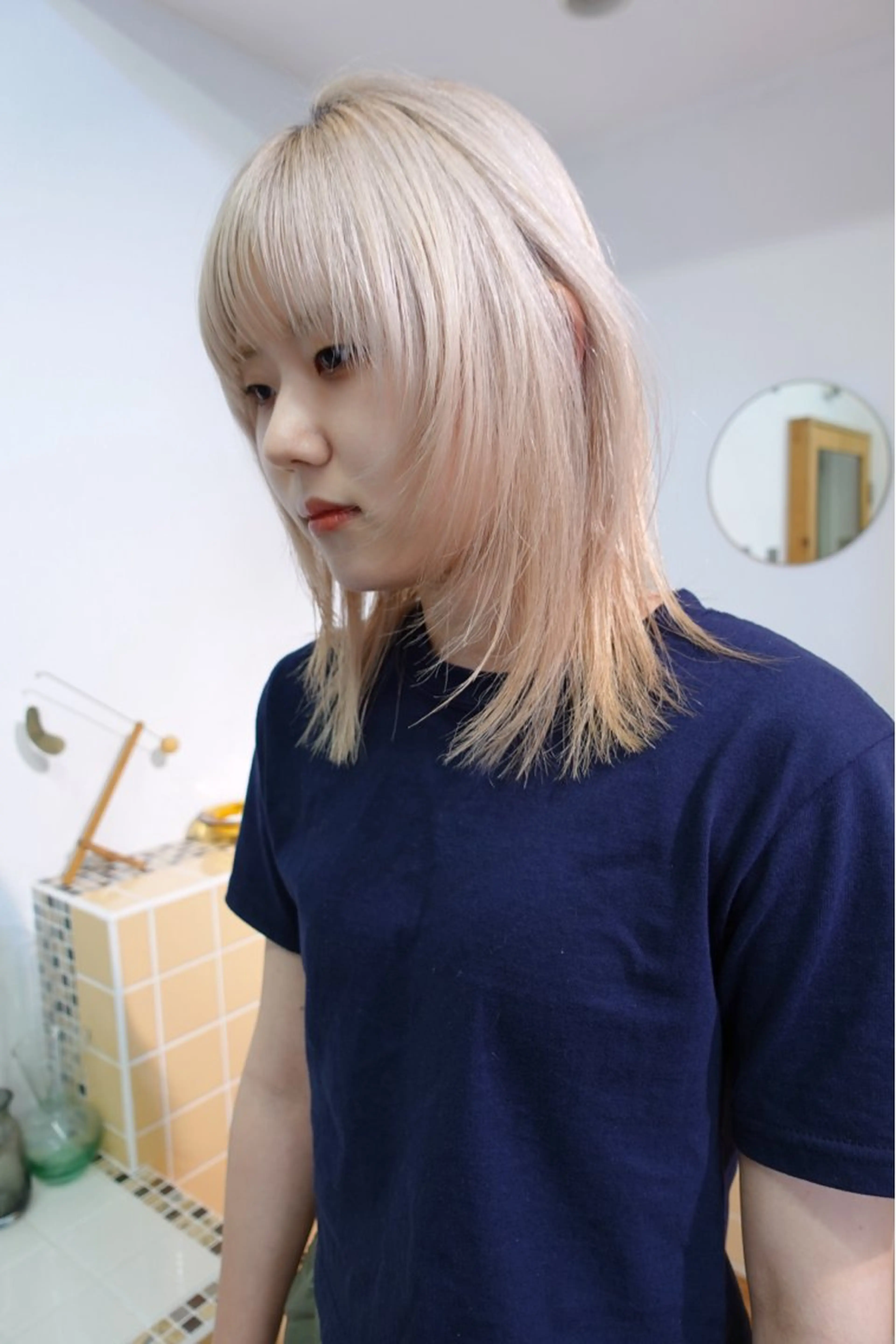 ミディアム カラー ブリーチ ヘアカラー sakura🌸 レイヤー/韓国ヘアのヘアスタイル