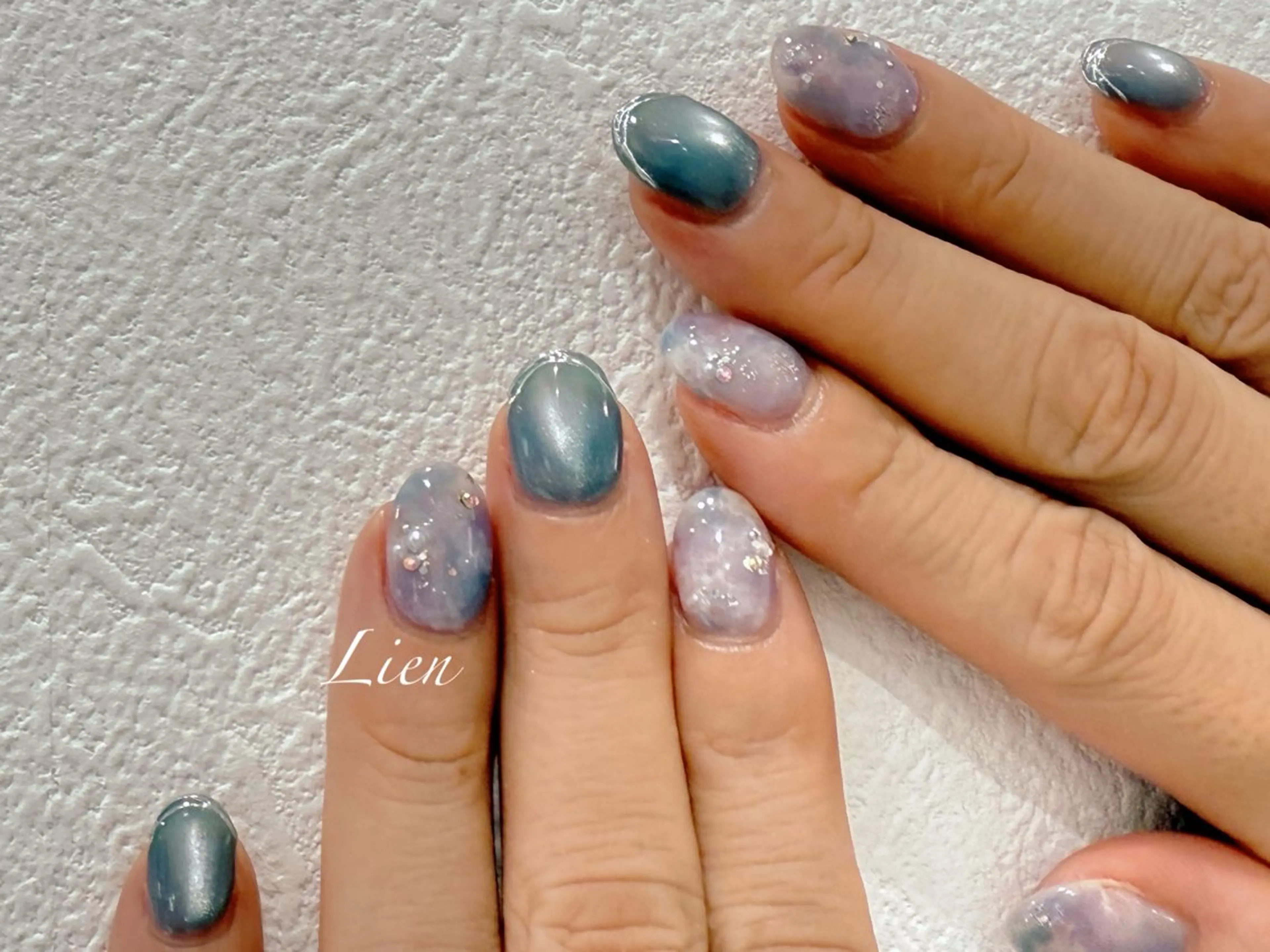 ネイル 長さ出し フットネイル フレンチネイル ジェルネイル ガラスフレンチ ハンドネイル Lien（リアン） 銀座駅6分のネイルデザイン