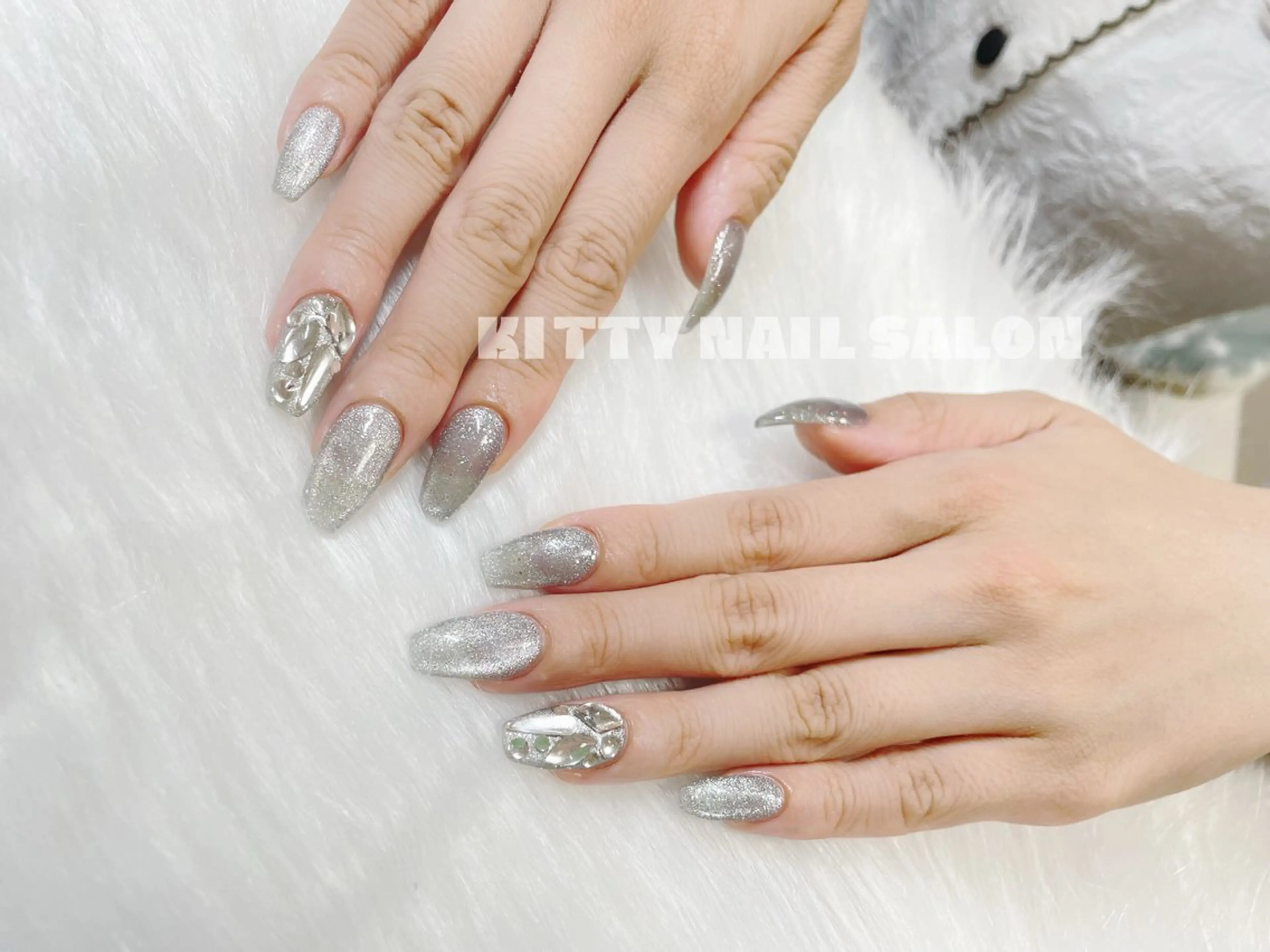 ネイル アートネイル フレンチネイル グラデーション 韓国ネイル マグネットネイル kitty nail salonのネイルデザイン