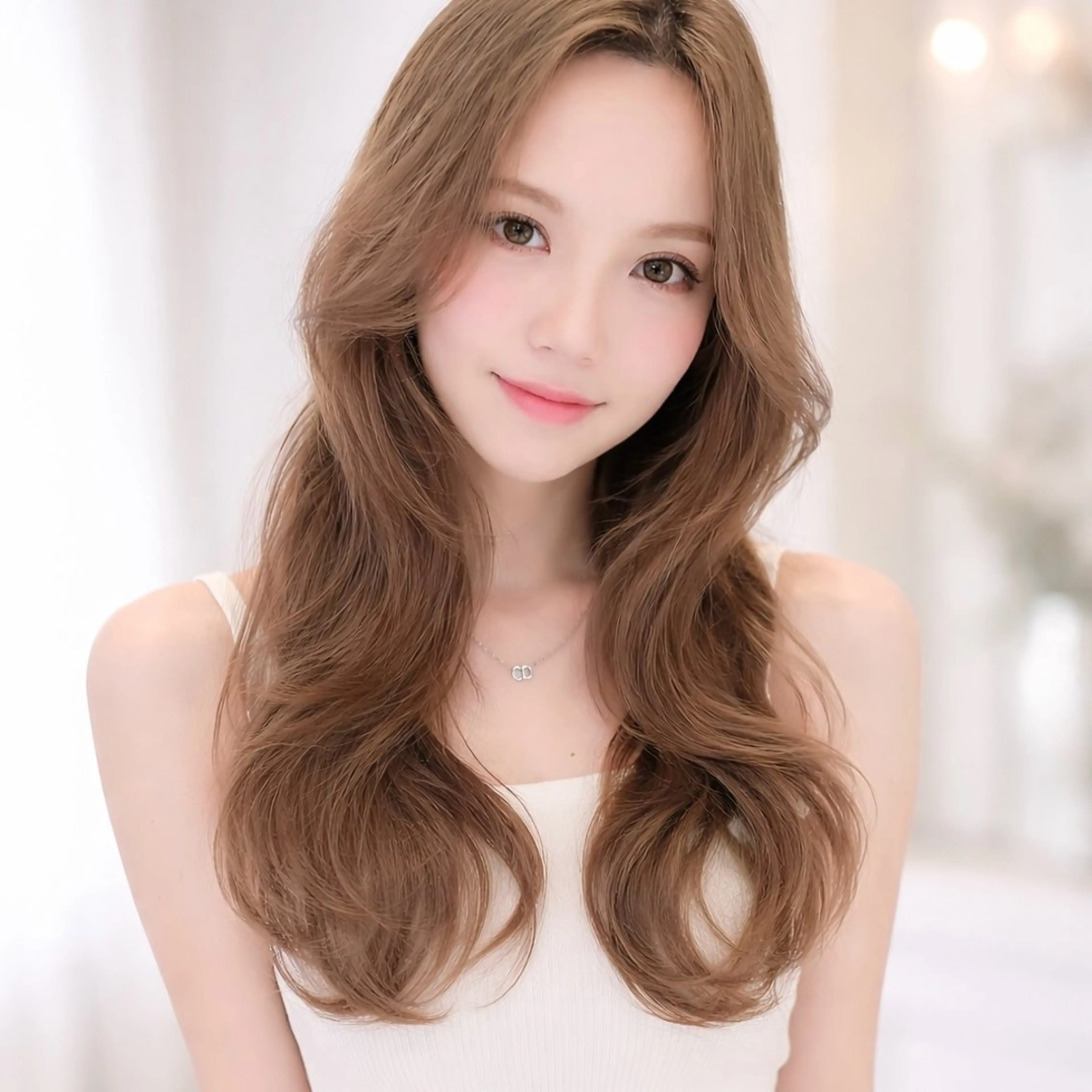 ロング カラー カット ヘアカラー トリートメント ヘアセット 地毛風縮毛矯正飛我 赤み無し透明感ヘアのヘアスタイル