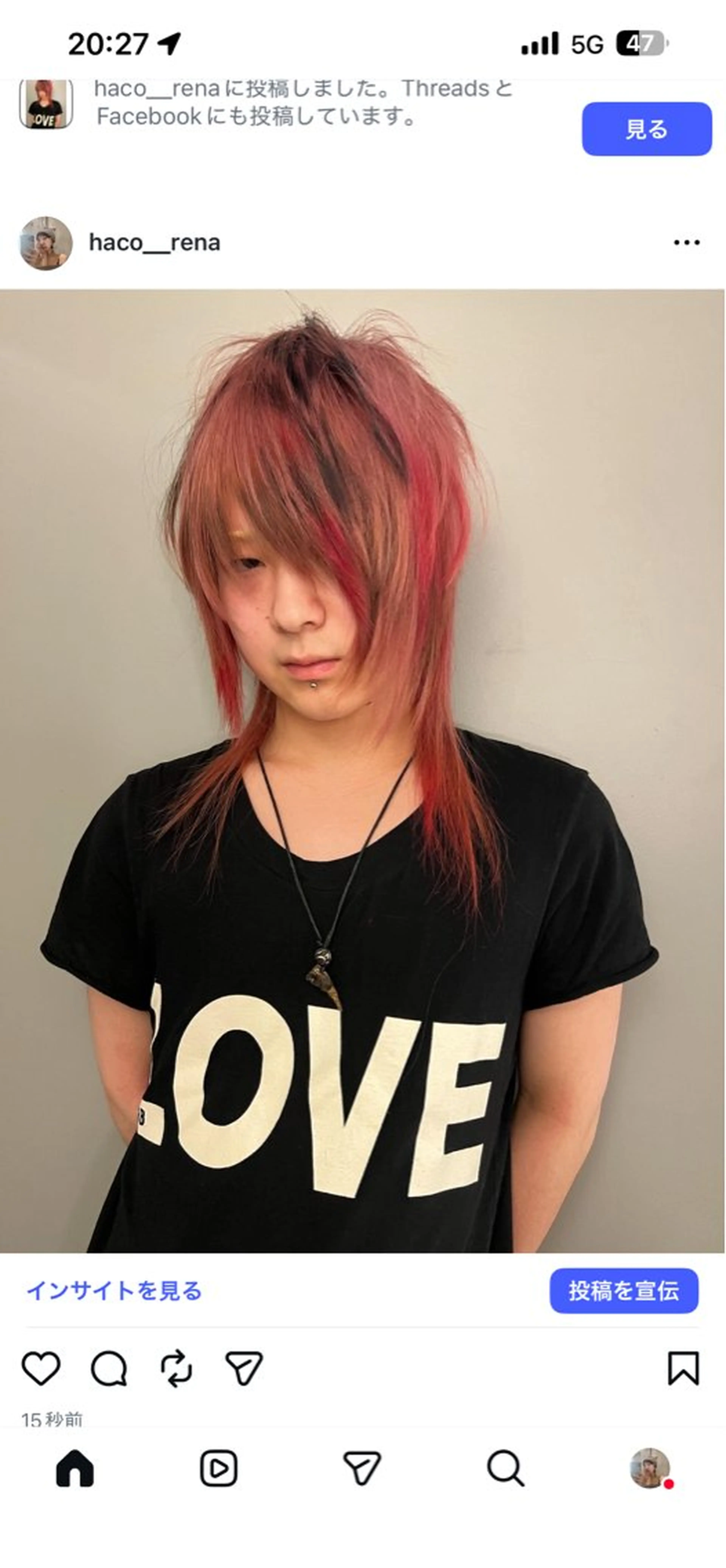 ロング カラー メンズ カット ヘアカラー haco＋所属・圧倒的デザイン力 店長🎨RENAのヘアスタイル