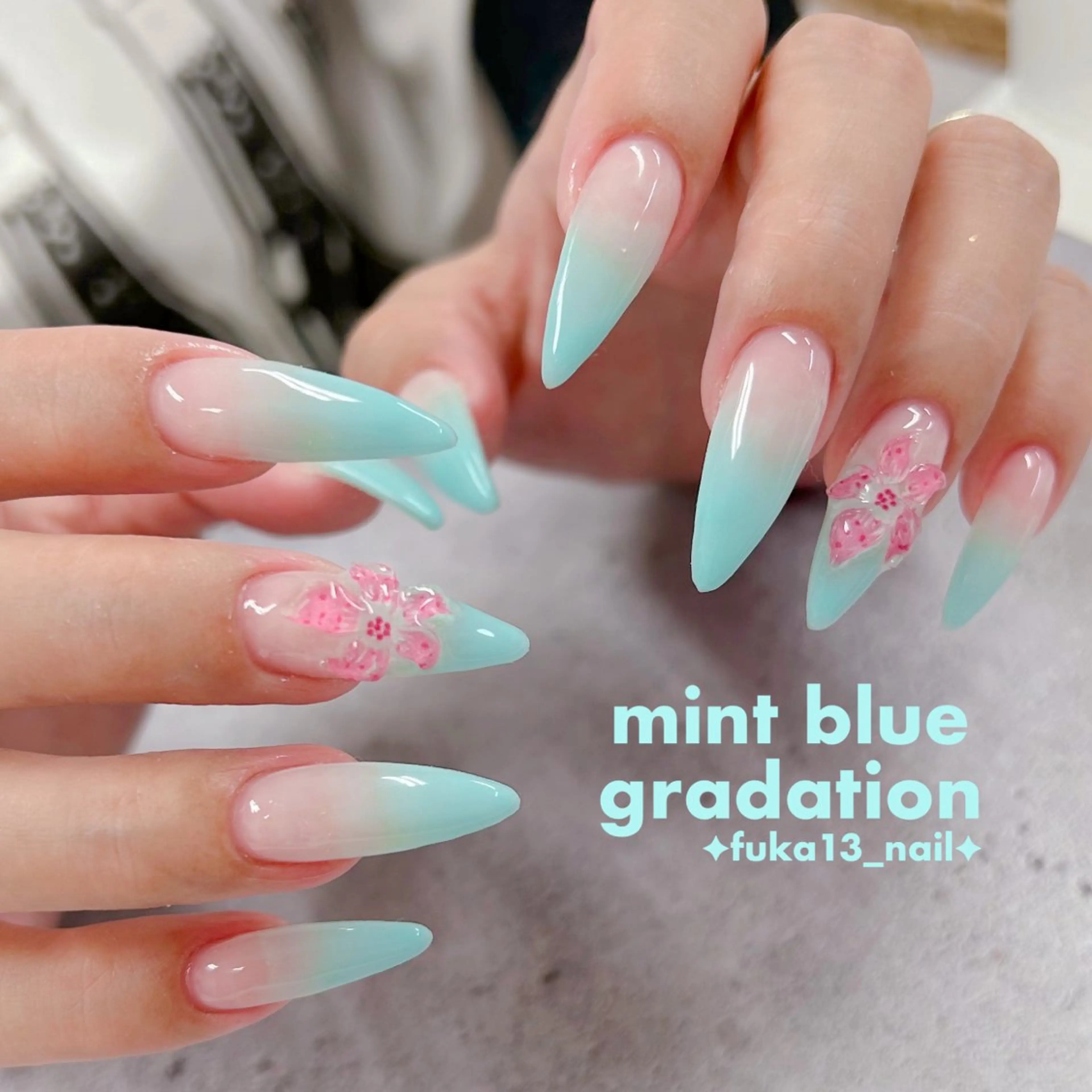 ネイル グラデーション スカルプネイル シンプルネイル 夏ネイル ハンドネイル Nail♡Fuka. /4月予約受付中のネイルデザイン