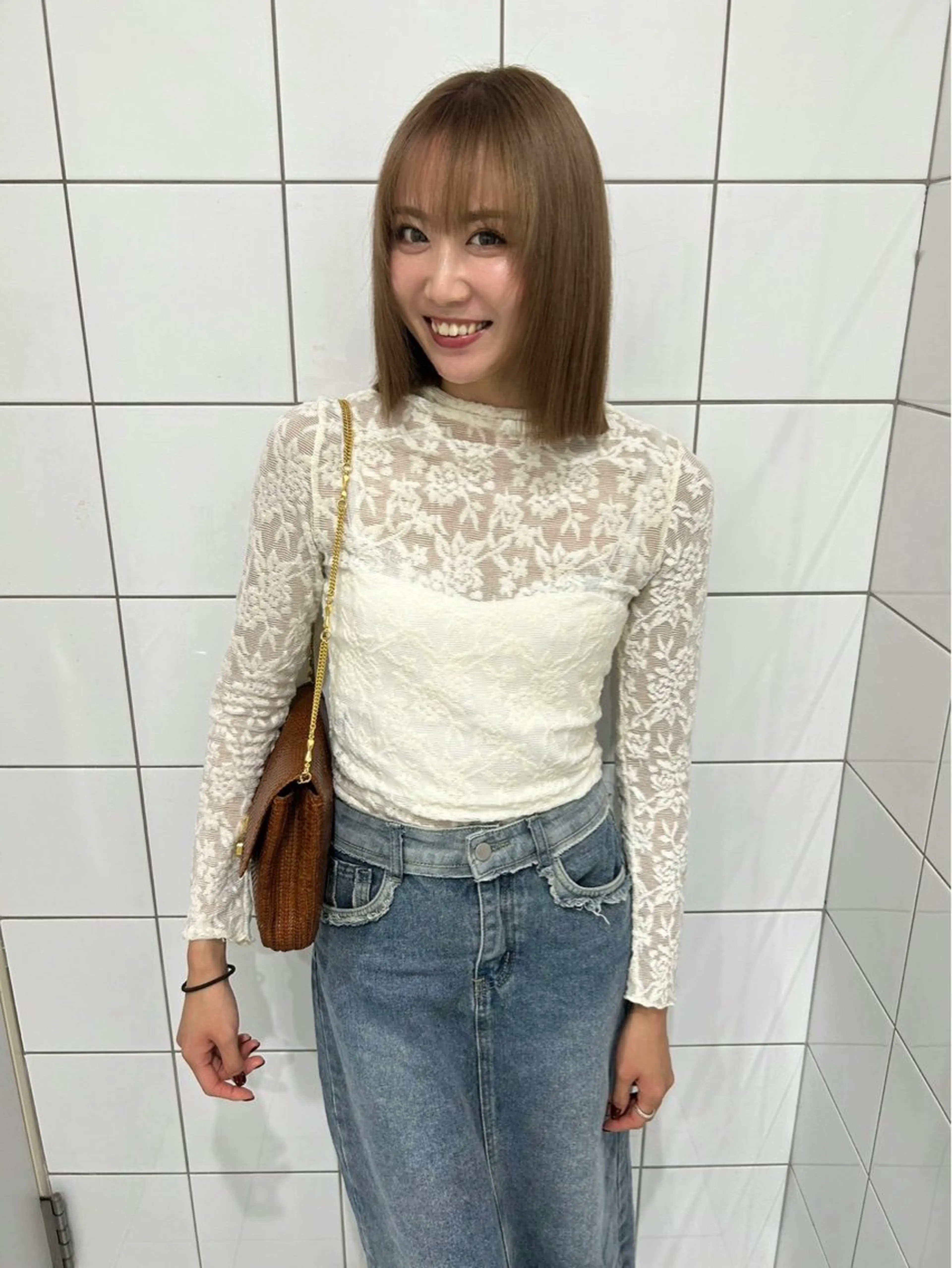 カラー ベージュカラー ブリーチ オリーブベージュ ヘアカラー FaB/ Yunaのヘアスタイル