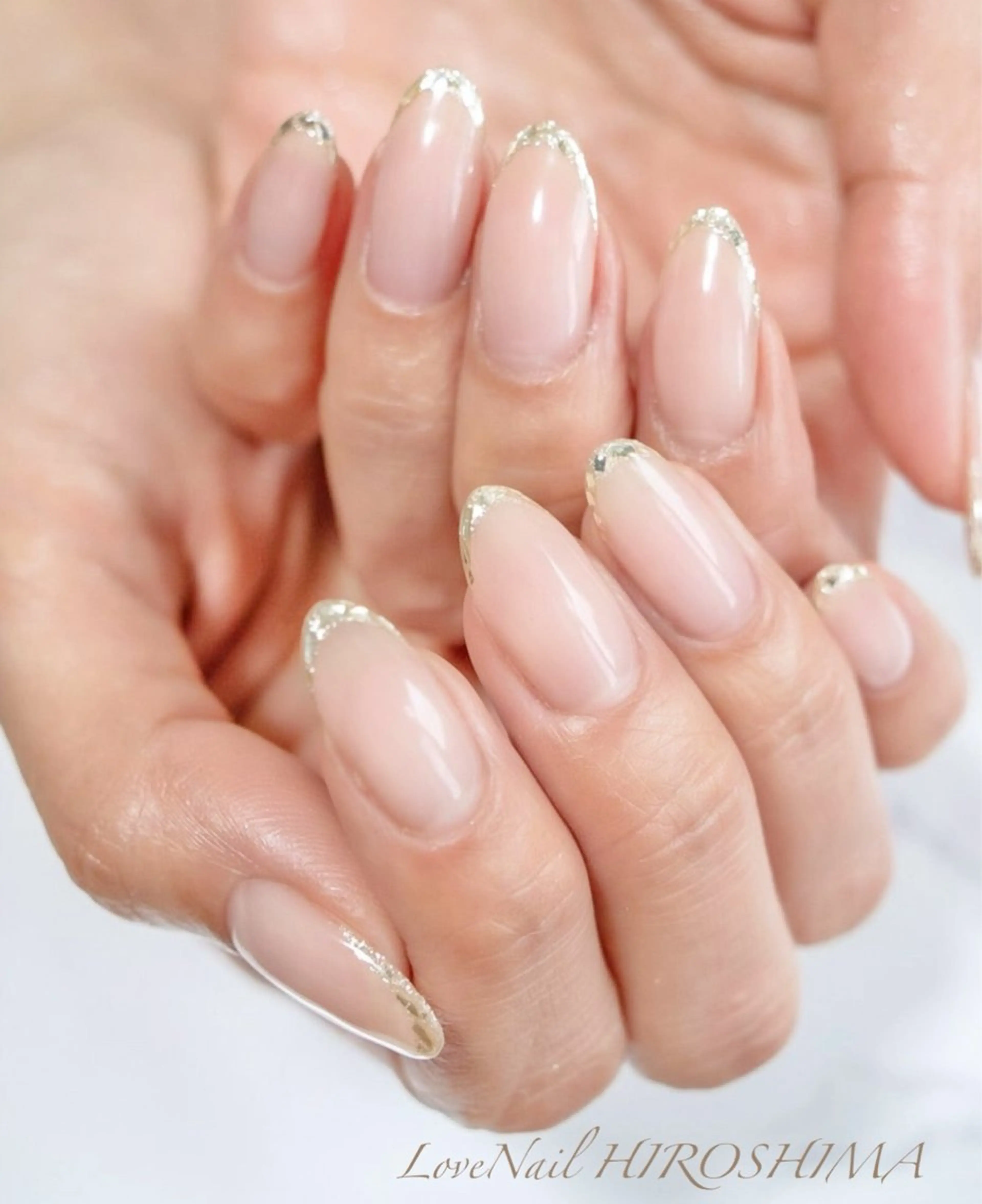 ネイル フレンチネイル ガラスフレンチ LoveNaii広島店所属・LoveNail HIROSHIMAのネイルデザイン