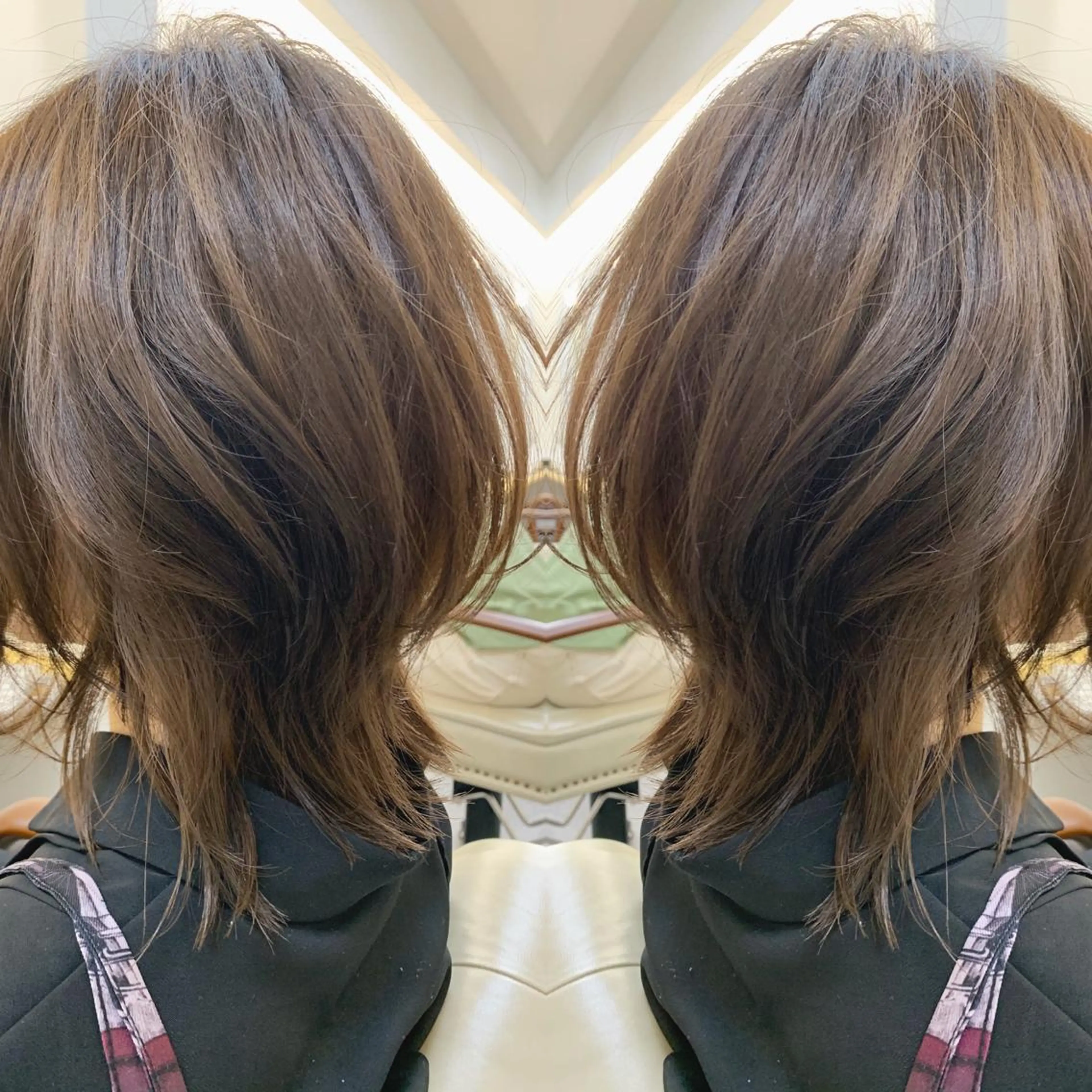 ミディアム ボブレイヤー ボブ レイヤーカット カット ヘアカラー H所属・H (エイチ) 烏丸御池店のヘアスタイル