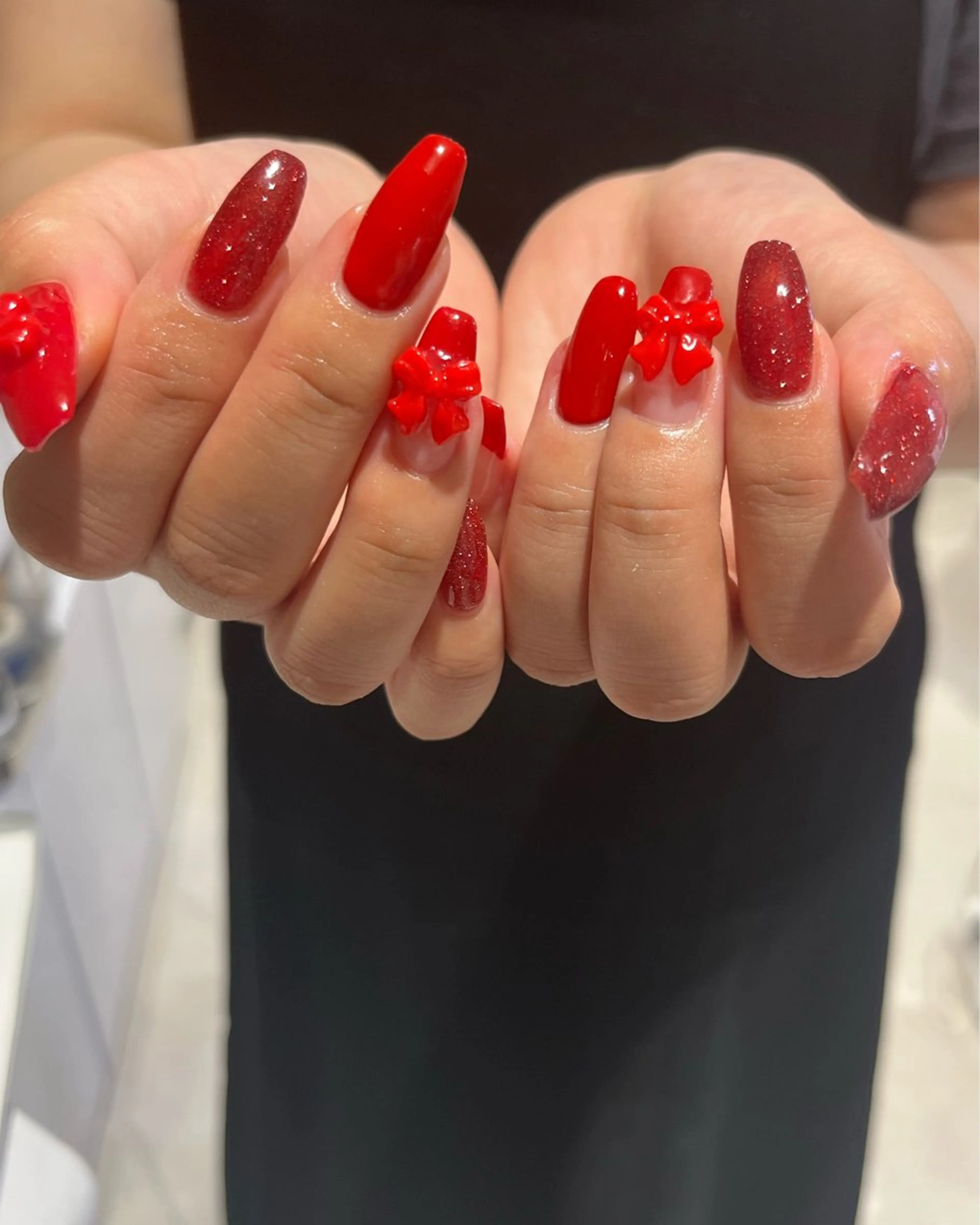 ネイル フラッシュネイル フレンチネイル リボン manami プルミエール錦糸町店のネイルデザイン