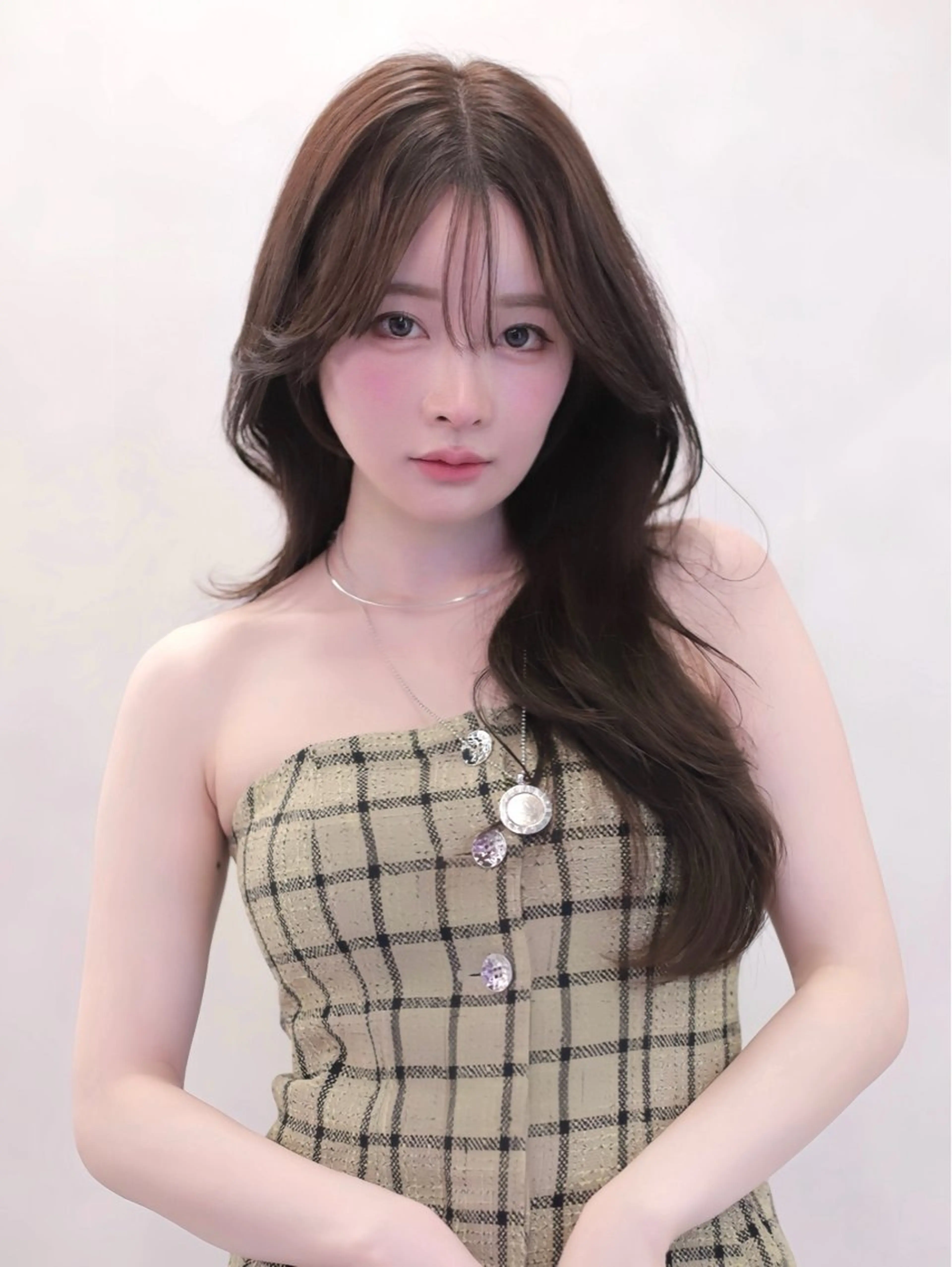 ロング カラー ベージュカラー 顔周りカット 韓国風ヘア レイヤーカット 盛れる顔周りカット ♥️韓国ヘア"ちぇるのヘアスタイル