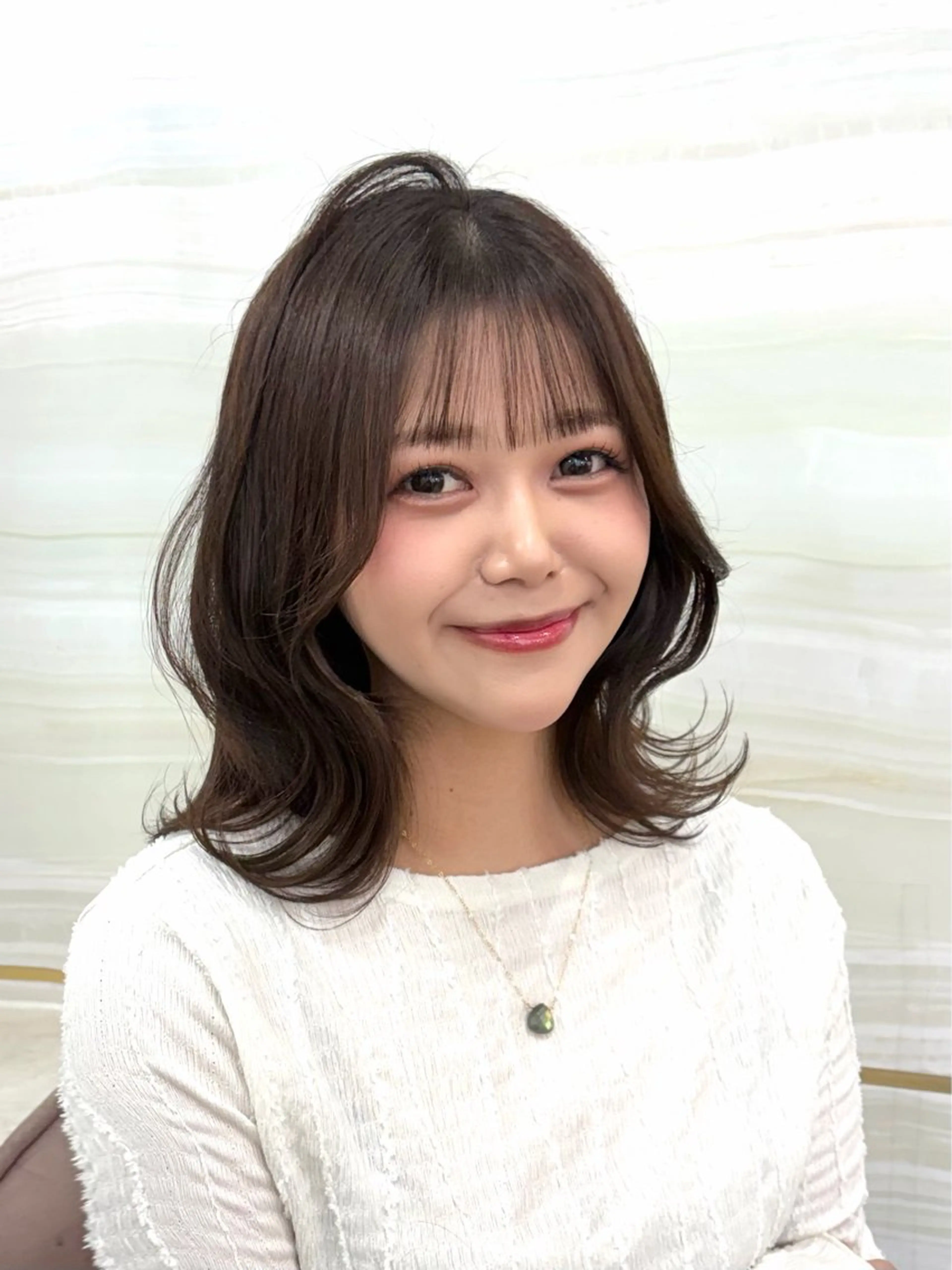 セミロング カラー カット ヘアカラー 🩶鈴木茉奈🩶艶髪 /透明感/暖色カラーのヘアスタイル