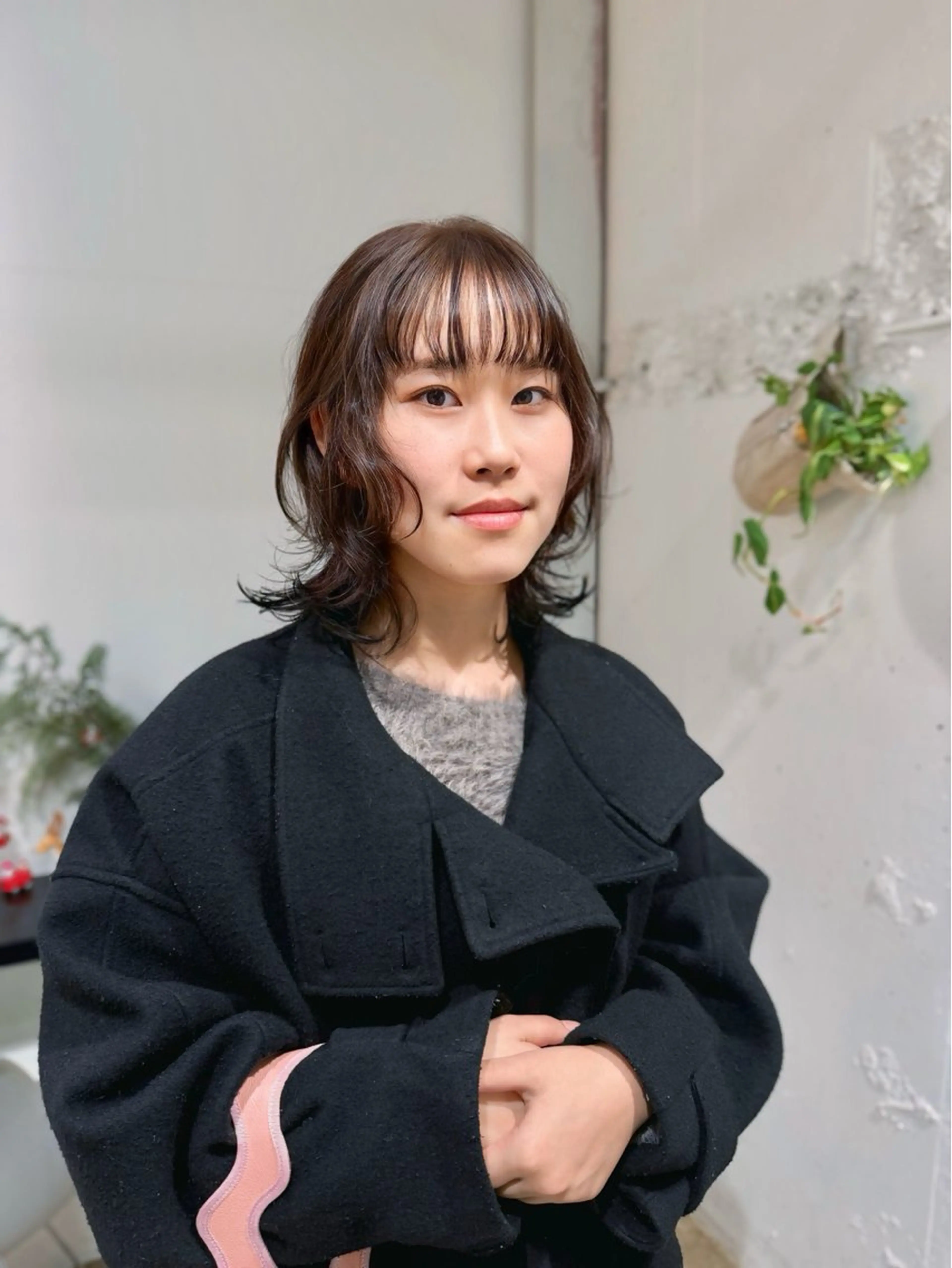 ミディアム パーマ ウルフ/似合わせ レイヤー/RIHOのヘアスタイル