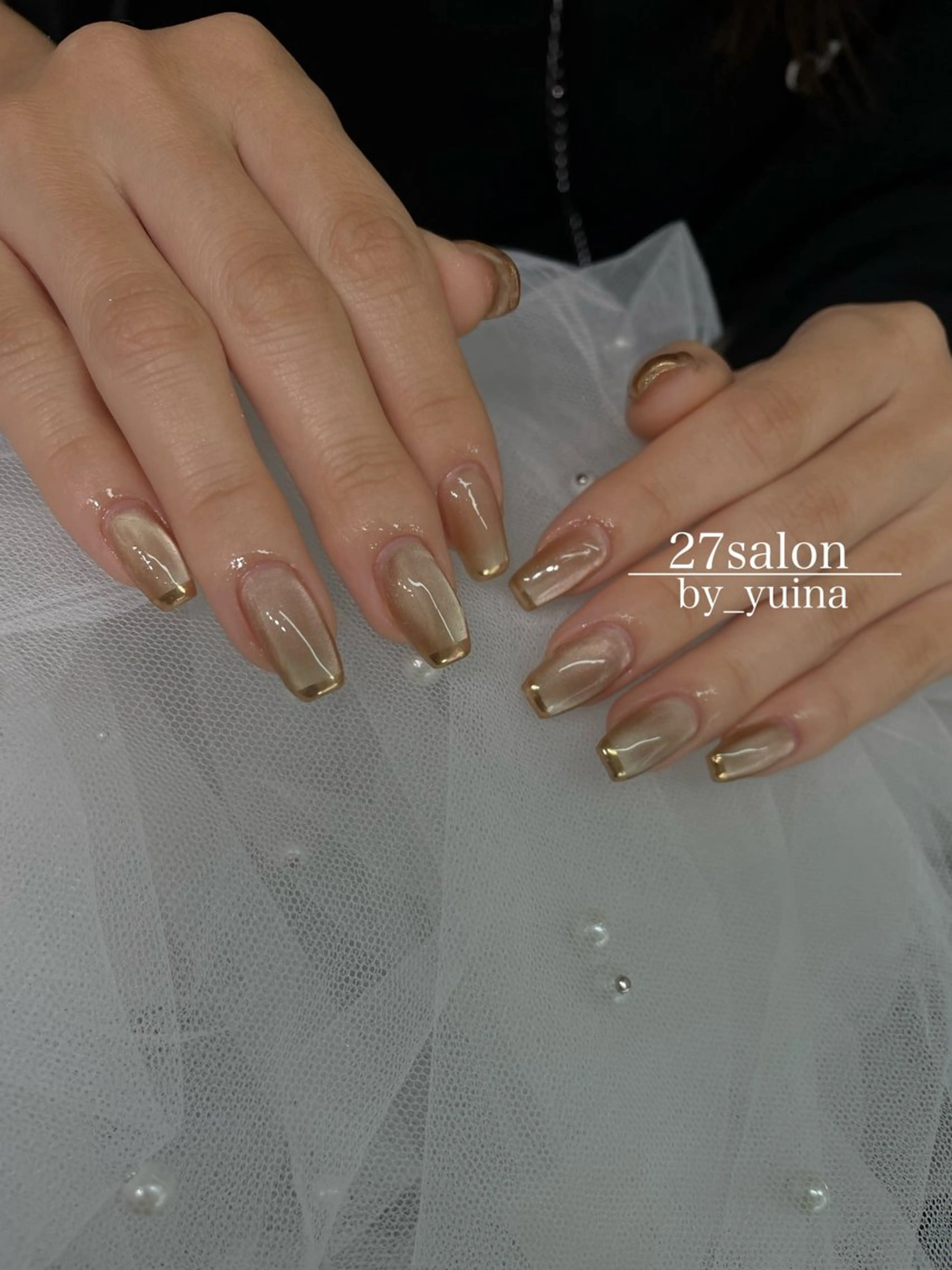 ネイル 氷ネイル・うるうるネイル マグネットネイル ミラーネイル ハンドネイル 27salon yuinaのネイルデザイン