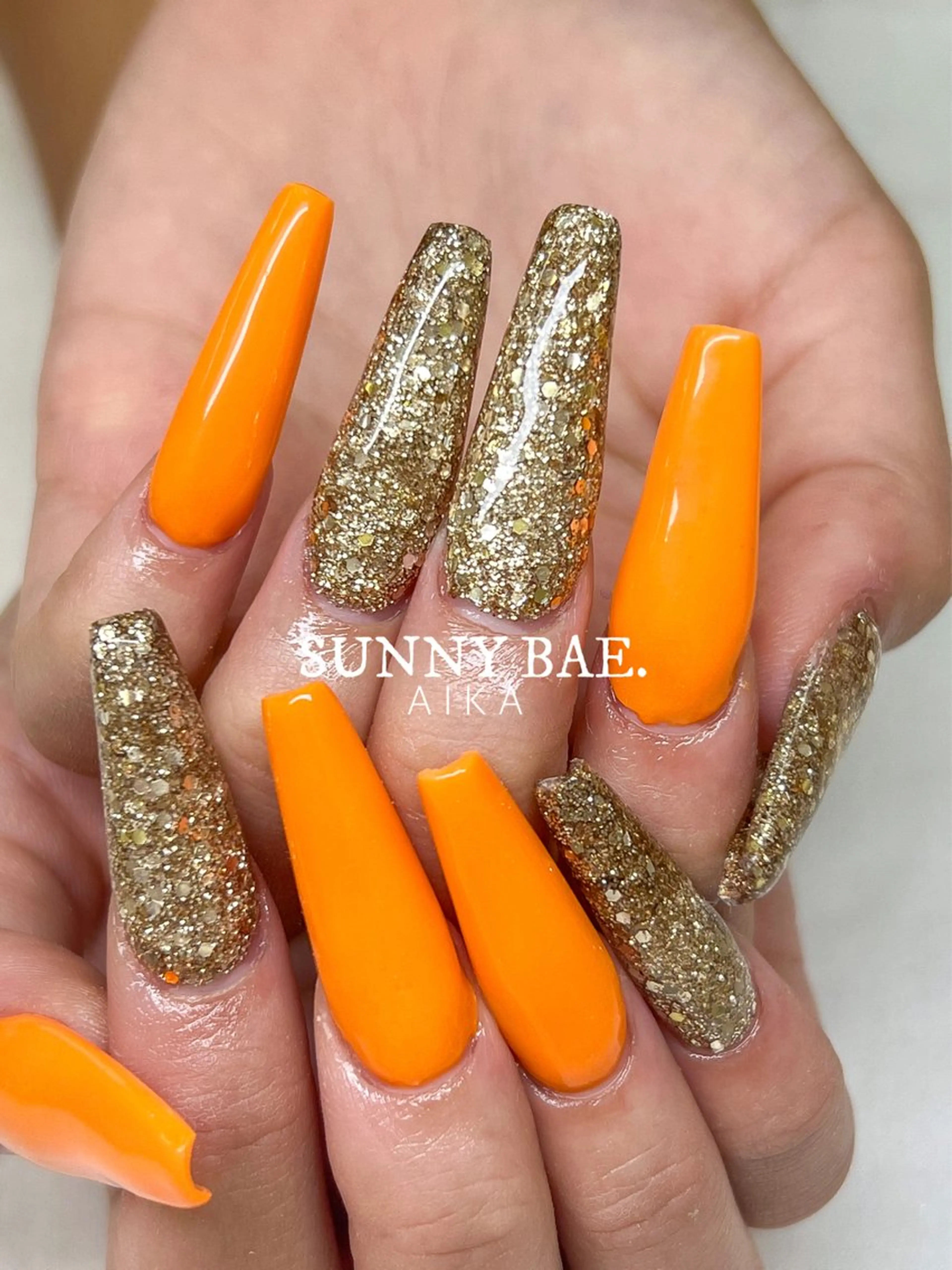 ネイル ジェルネイル キラキラネイル ロングネイル 持ち込み ワンカラーネイル Made By AIKAのネイルデザイン