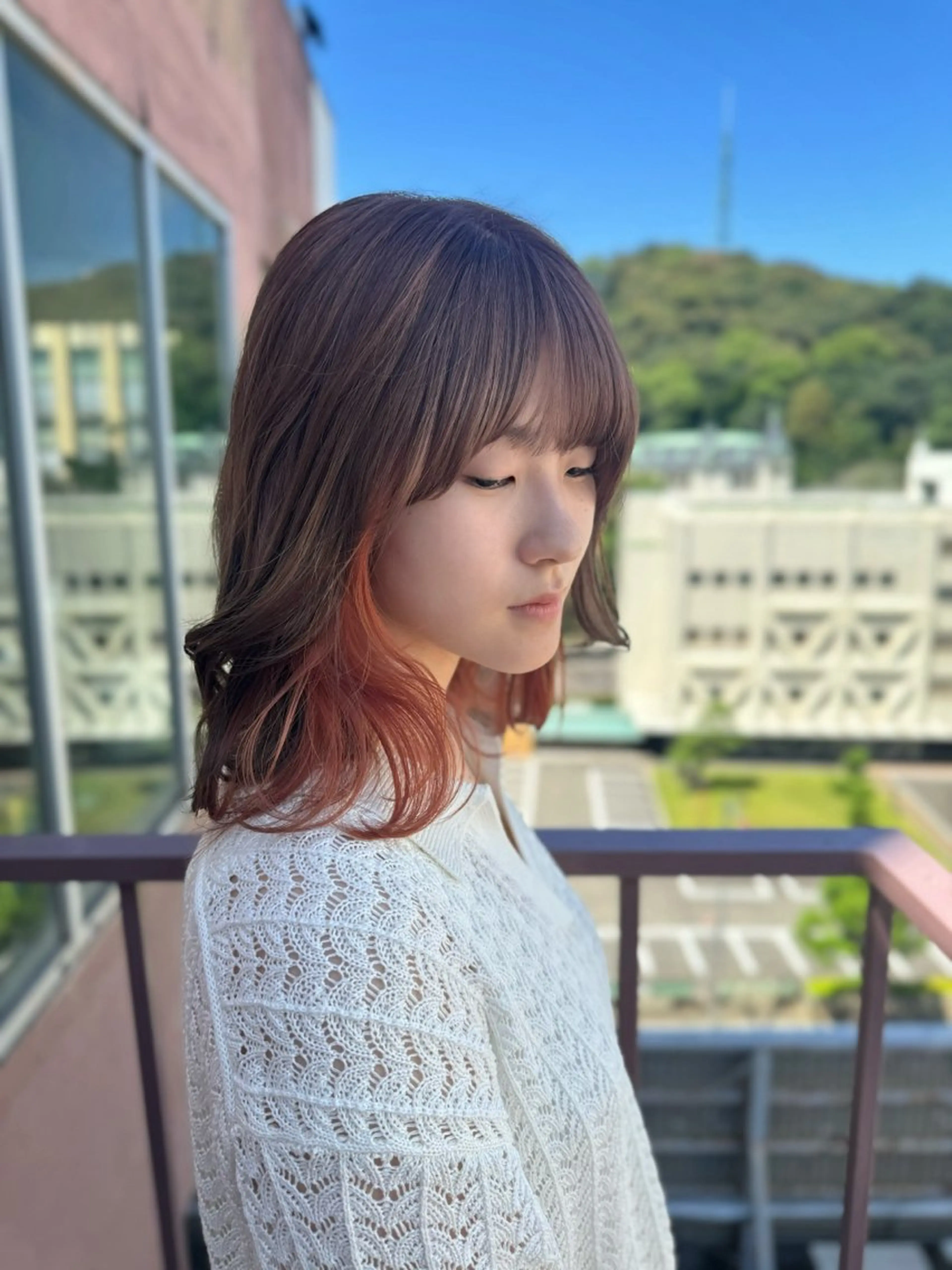 ミディアム カラー オレンジ ヘアカラー Viage （ビアージュ）のヘアスタイル