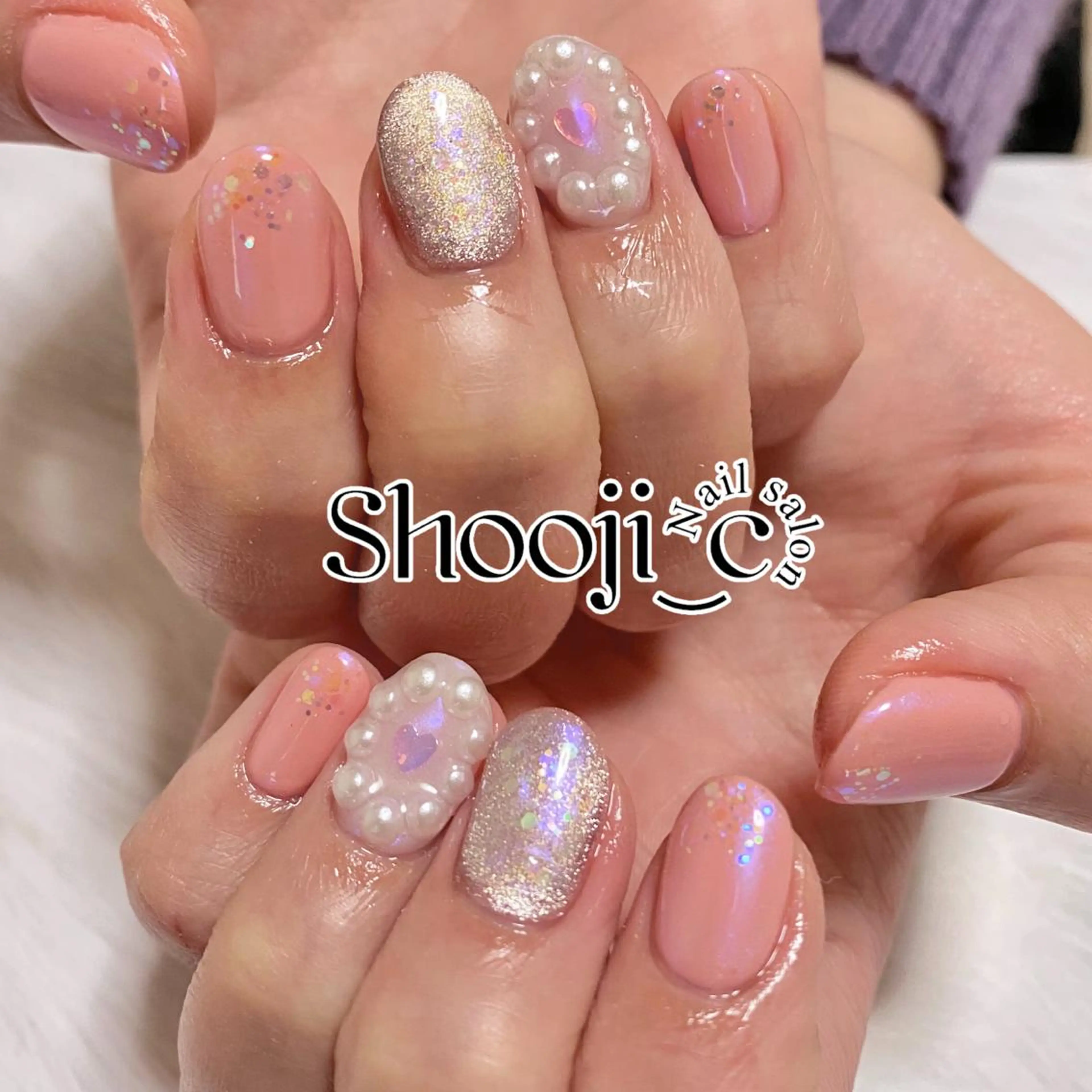 ネイル アートネイル ジェルネイル ラメ(グリッター) マグネットネイル ミラーネイル Shooji_c Nail salonのネイルデザイン