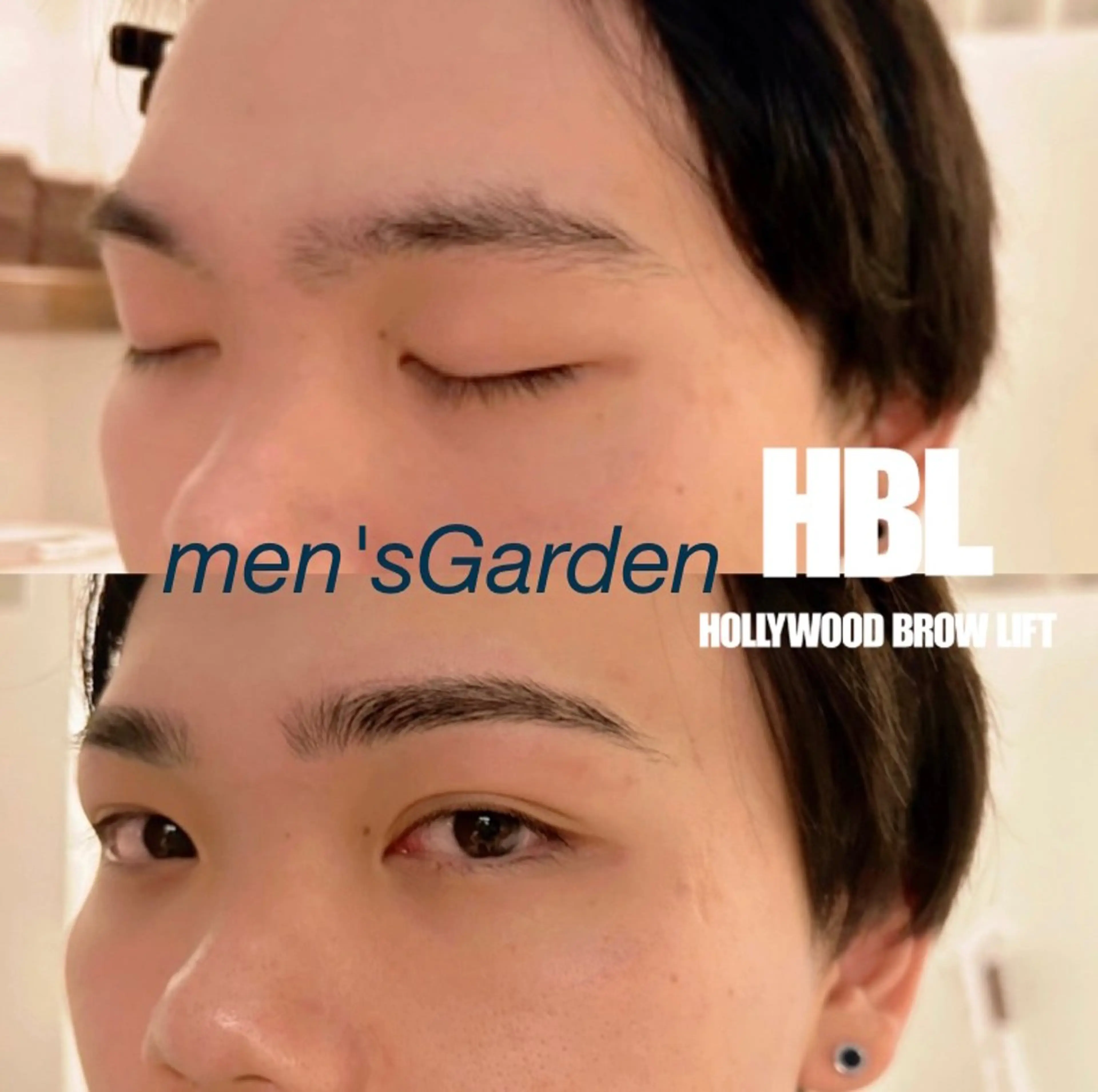 メンズ アイブロウ ハリウッドブロウリフト 眉毛ワックス脱毛 メンズガーデン yuriのネイルデザイン