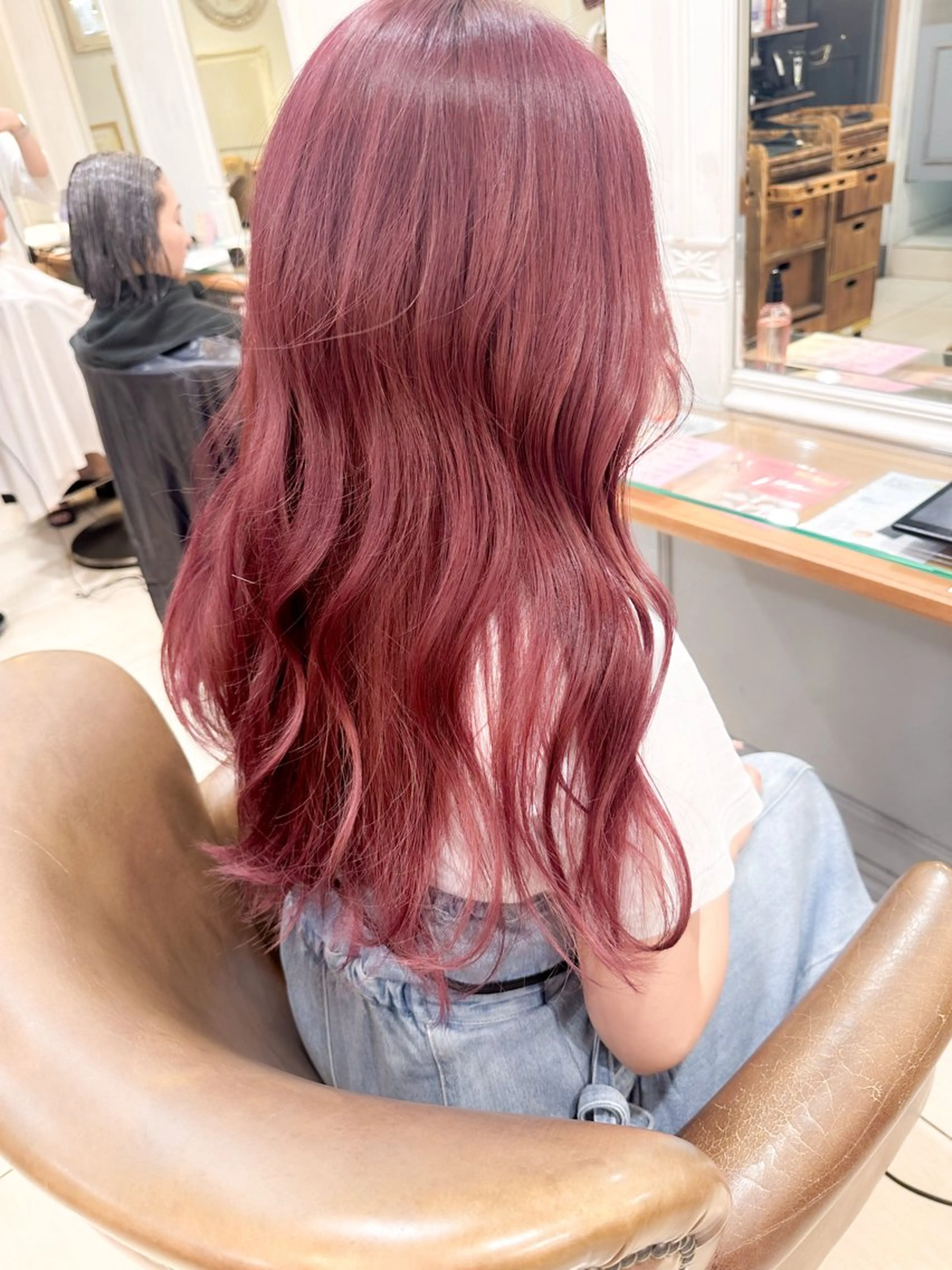 ロング カラー ダブルカラー ハイトーンカラー レッドカラー ヘアカラー ✨カラー支持No.1 🧸ワキ カナコ🧸のヘアスタイル