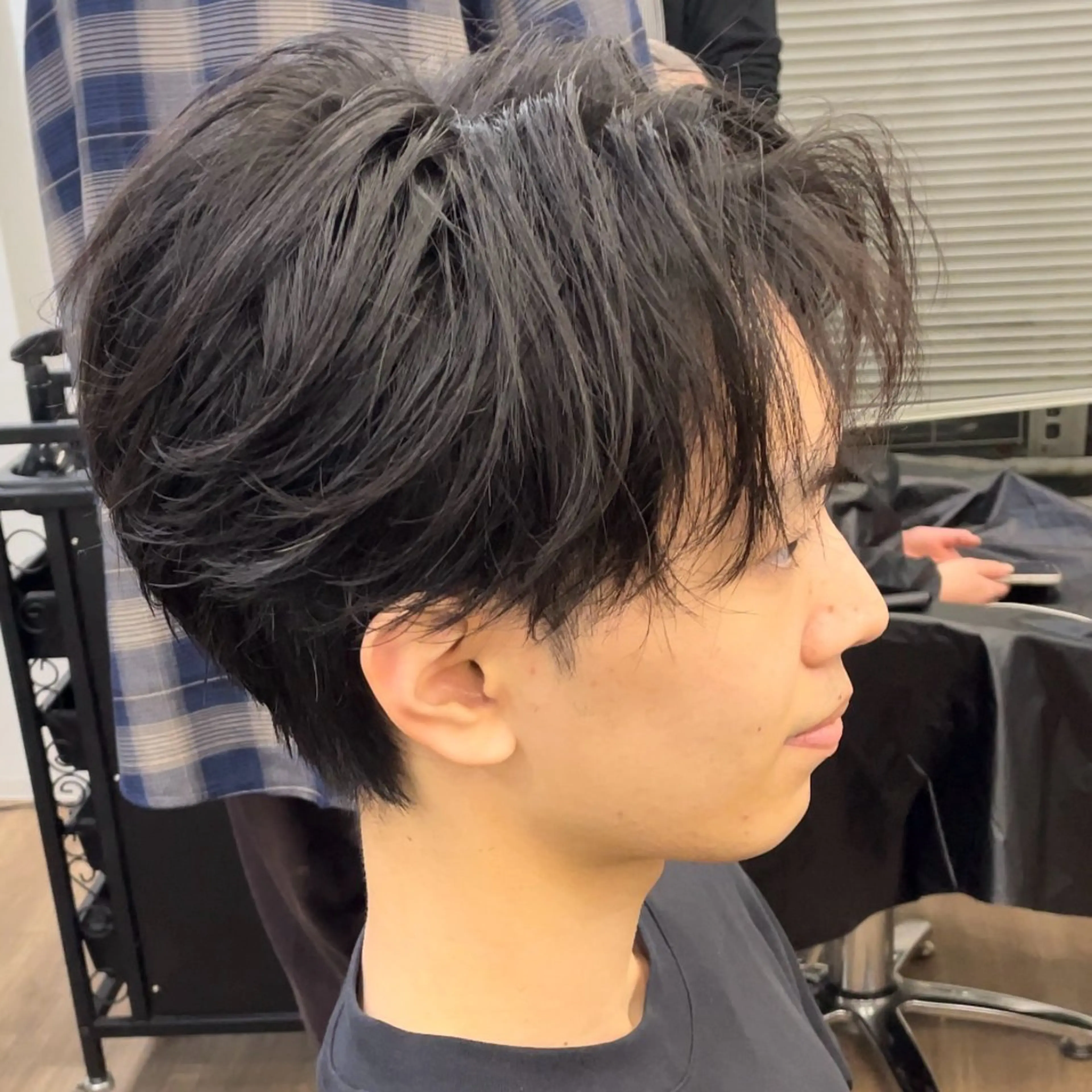 ショート ハイライト 韓国風ヘア レイヤーカット ショートヘア 縮毛矯正 🫧 下島友弥 【メンズ特化美容師】のヘアスタイル