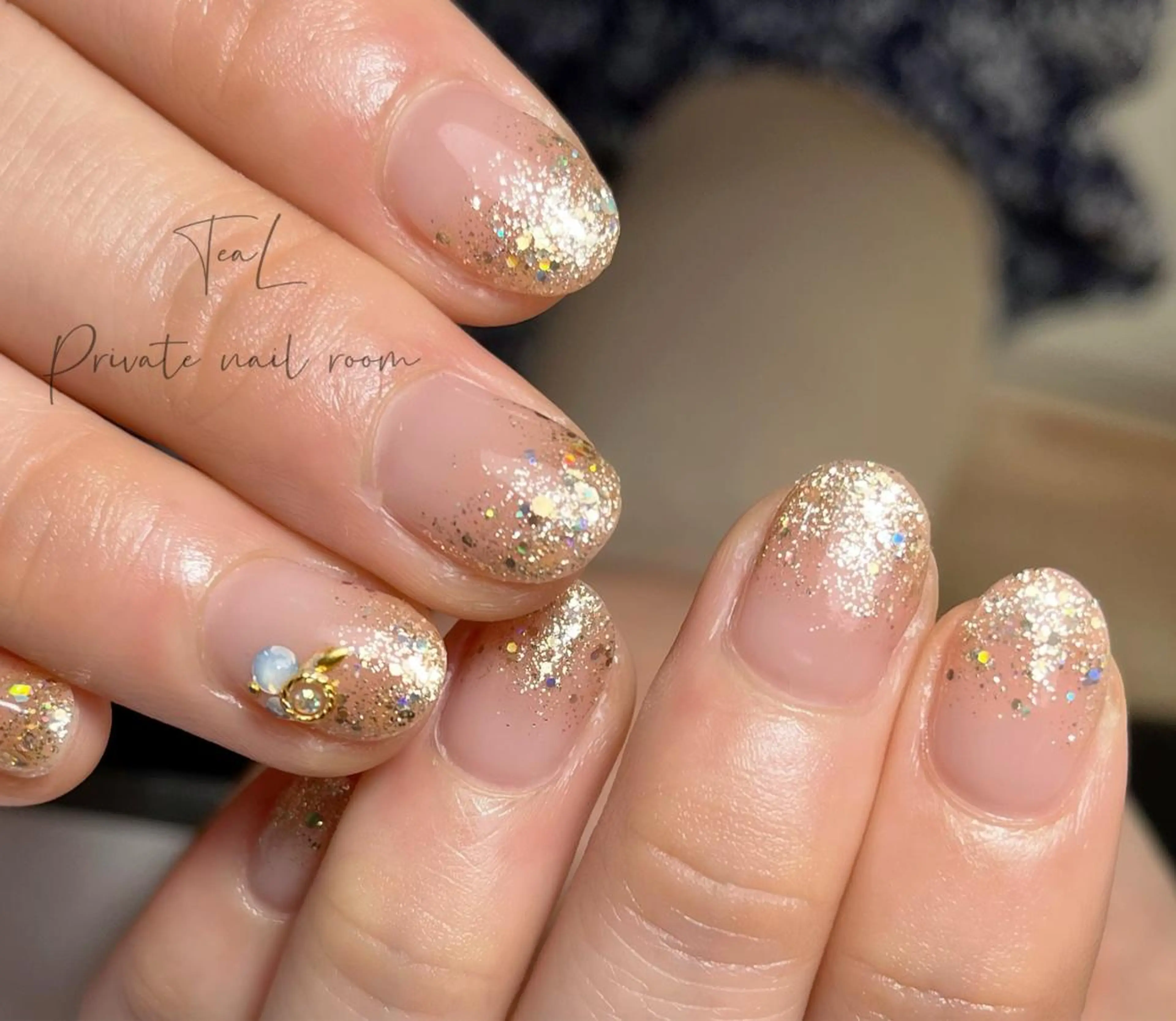 ネイル キラキラネイル シンプルネイル TeaL nailのネイルデザイン