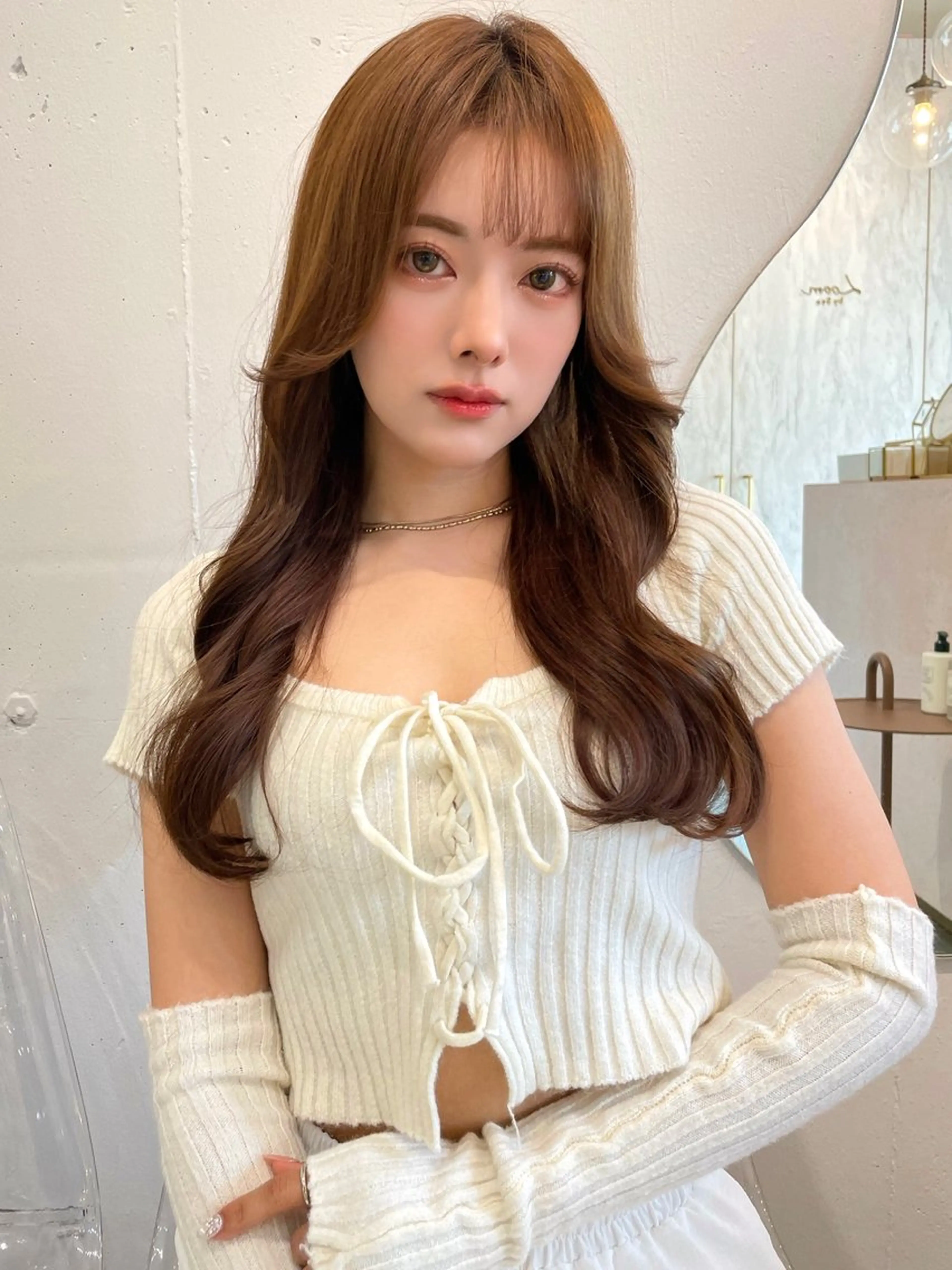 ロング カラー ベージュカラー ブリーチ ケアブリーチ 透明感カラー グレージュ 韓国ヘア🤍顔周り/ 髪質改善✨/林遼一郎のヘアスタイル